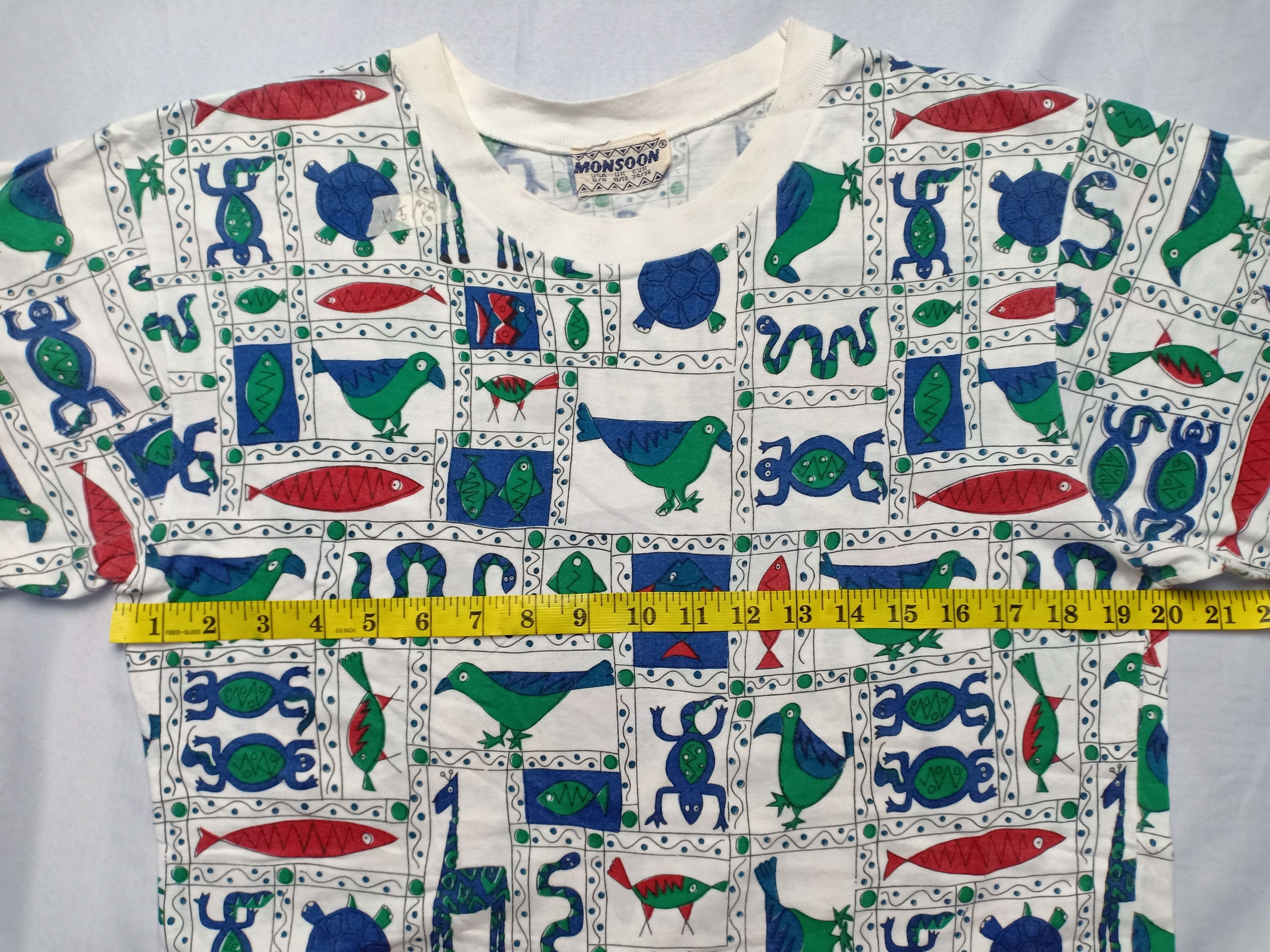 Vintage Vintage 80s Monsoon All Over Printed Tee Animals Art Size US M / EU 48-50 / 2 - 5 Thumbnail