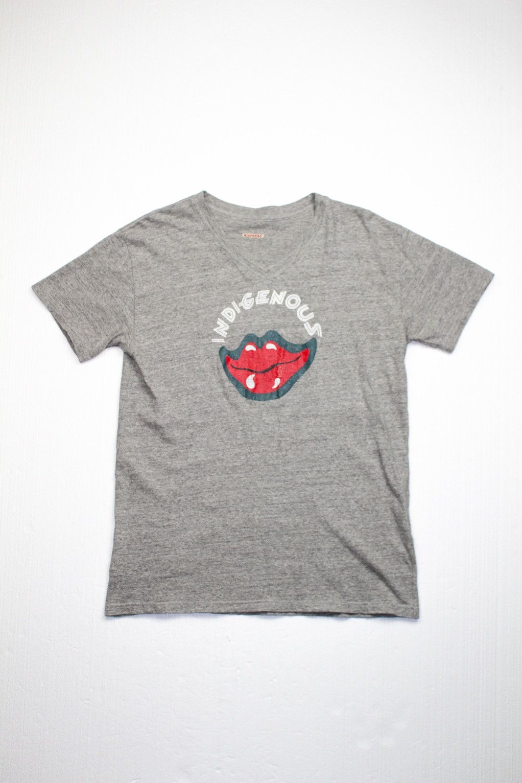 image of Kapital Indigenous Tee in Grey, Men's (Size XL)