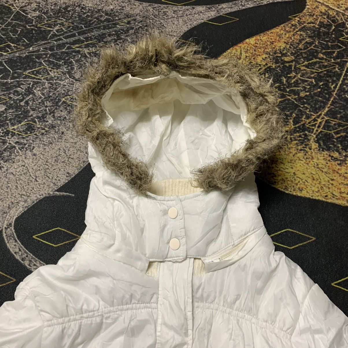If Six Was Nine ✨Y2k Colza Strechy Down Jacket Detachable Fur Hoodie Size M / US 6-8 / IT 42-44 - 3 Thumbnail
