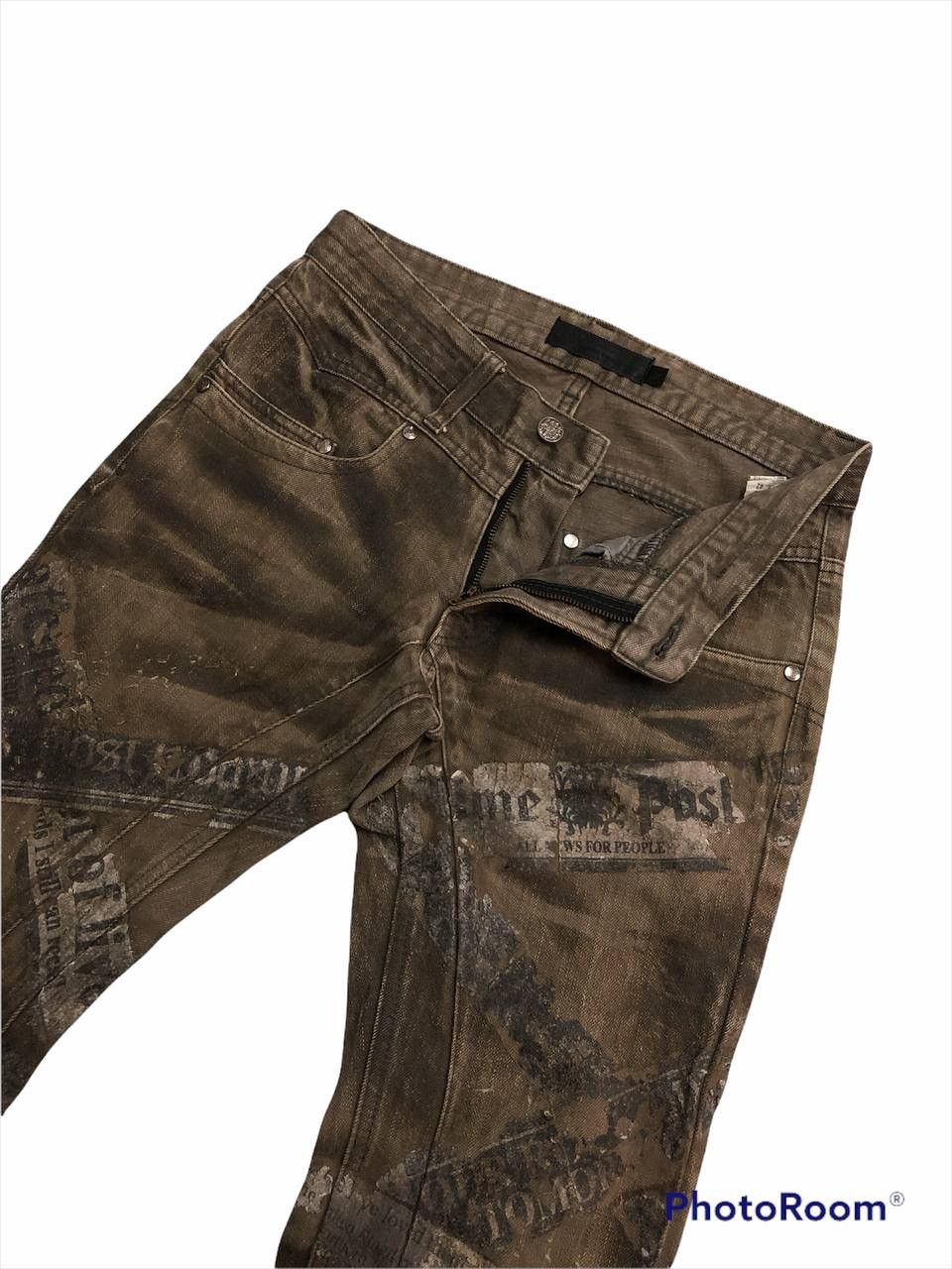 JACKROSE × Japanese Brand Rare🔥Thrashed Jackrose Printed Denim Flared Size US 30 / EU 46 - 6 Thumbnail