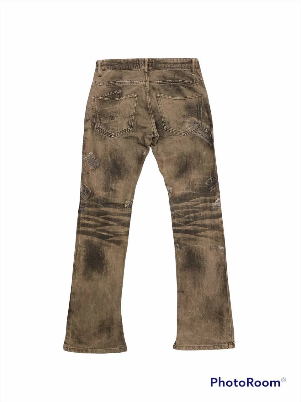 JACKROSE × Japanese Brand Rare🔥Thrashed Jackrose Printed Denim Flared Size US 30 / EU 46 - 7 Thumbnail