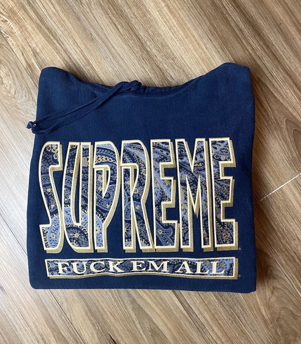 Supreme Supreme Fuck Em All Paisley Hoodie | Grailed