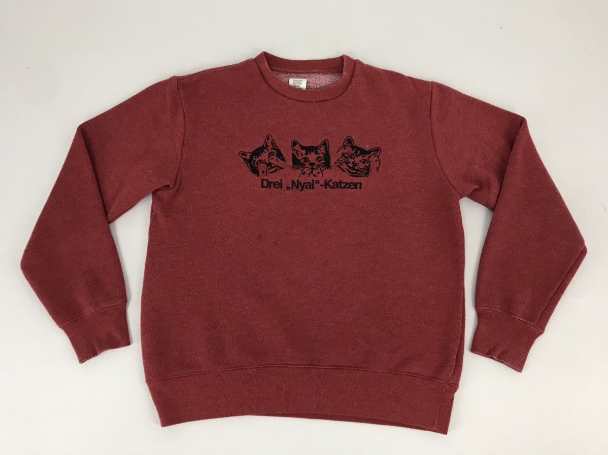 Japanese Brand Graniphs Drei Nyai Katzen Cat Name Sweatshirt Cat Spell Out Size S / US 4 / IT 40 - 1 Thumbnail