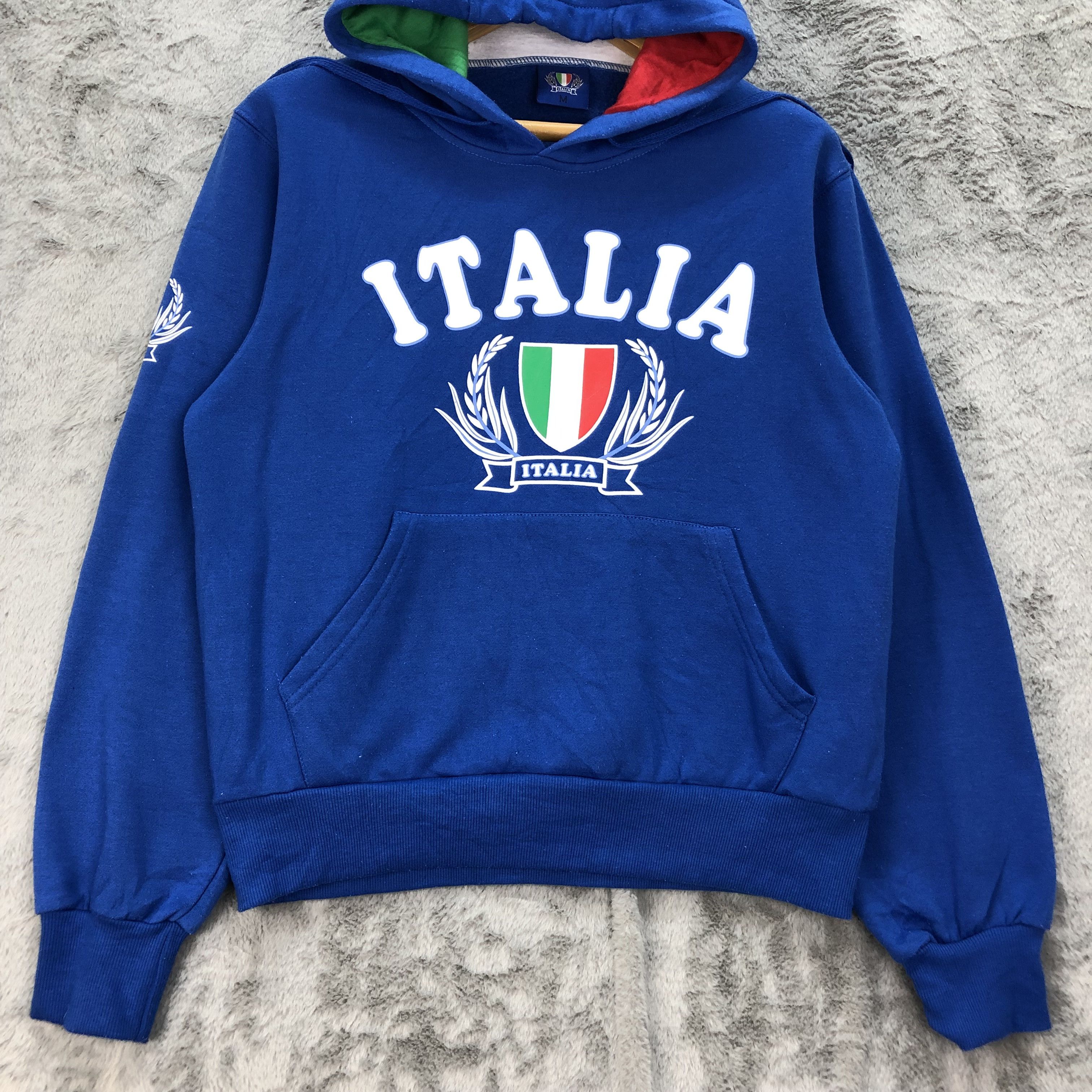 Other ITALIA Big Logo Pullover Blue Hoodies #4739-166 Size M / US 6-8 / IT 42-44 - 4 Thumbnail