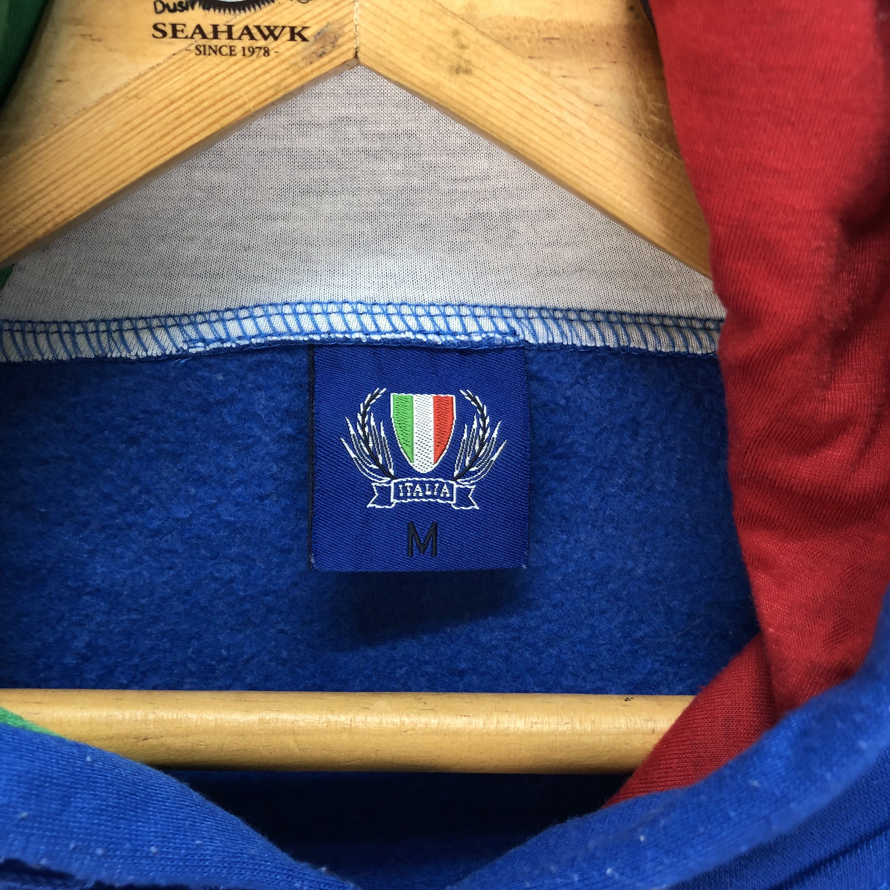 Other ITALIA Big Logo Pullover Blue Hoodies #4739-166 Size M / US 6-8 / IT 42-44 - 8 Thumbnail