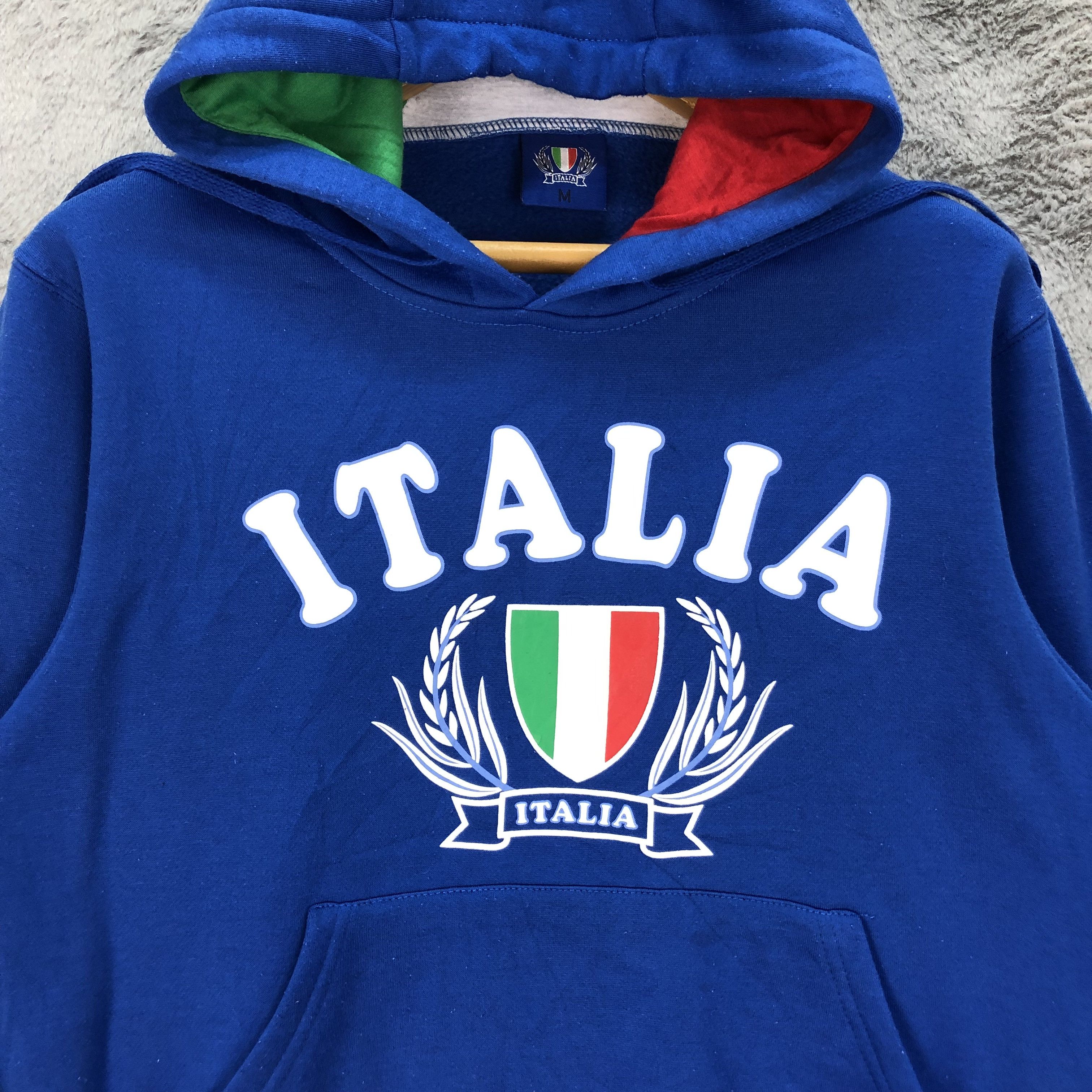 Other ITALIA Big Logo Pullover Blue Hoodies #4739-166 Size M / US 6-8 / IT 42-44 - 3 Thumbnail