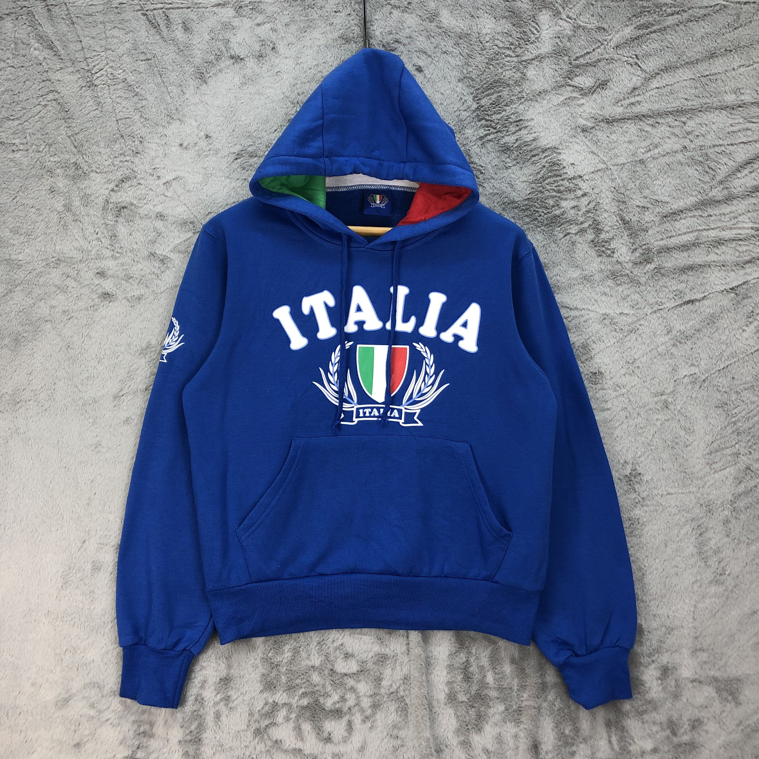 Other ITALIA Big Logo Pullover Blue Hoodies #4739-166 Size M / US 6-8 / IT 42-44 - 1 Thumbnail