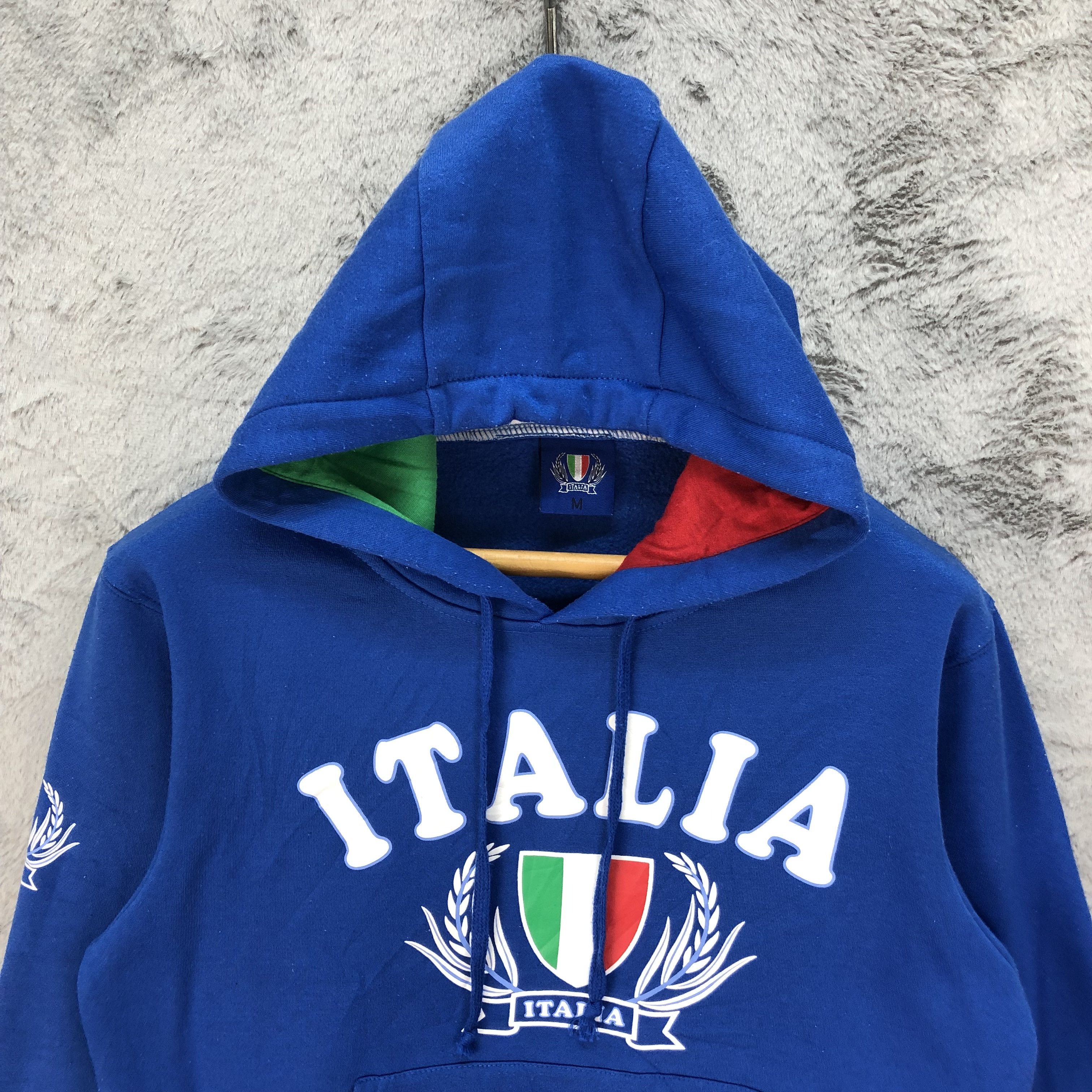 Other ITALIA Big Logo Pullover Blue Hoodies #4739-166 Size M / US 6-8 / IT 42-44 - 2 Thumbnail