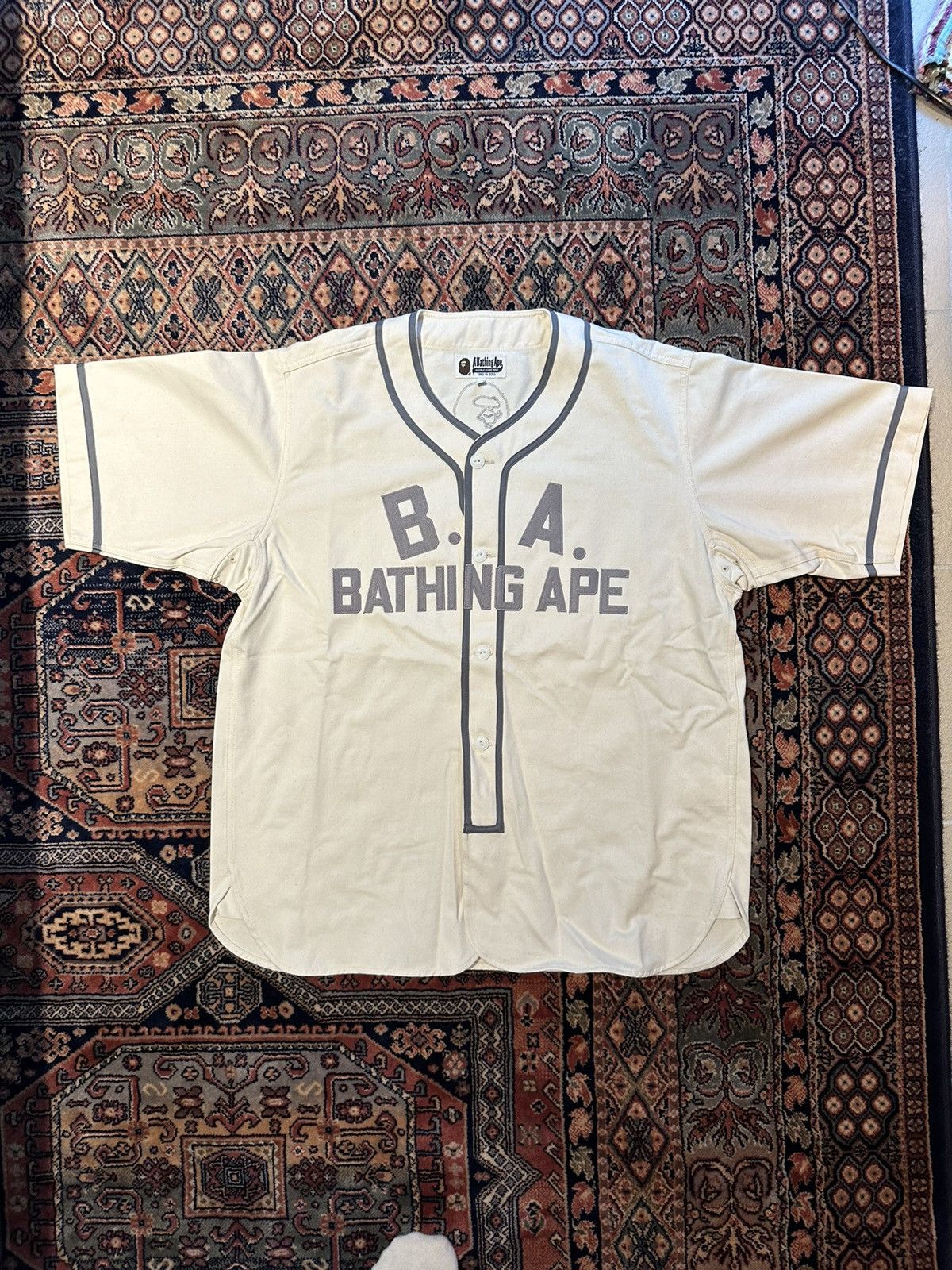 Bape BAPE OG 1ST EDITION CAMO GREEN MESH BASEBALL JERSEY