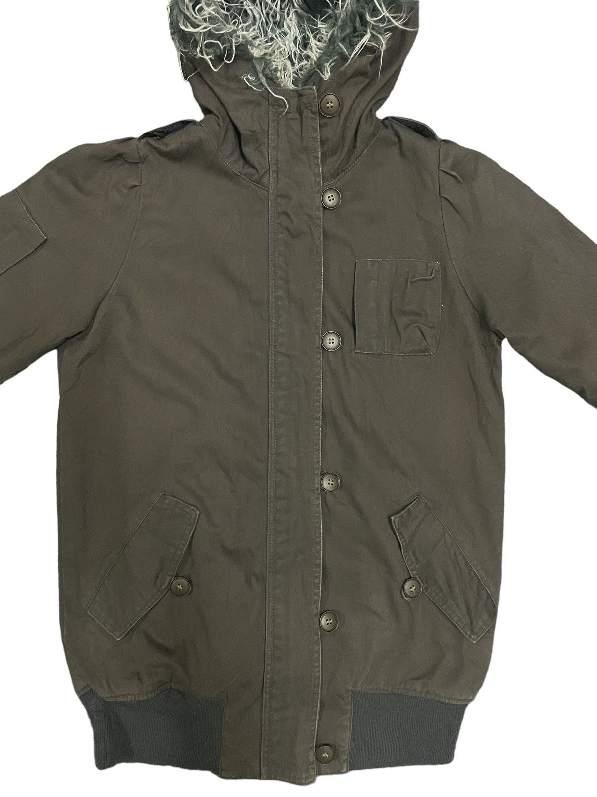 Japanese Brand Japanese Streetstyle Multipocket Mohair Hooded Jacket Size S / US 4 / IT 40 - 2 Thumbnail