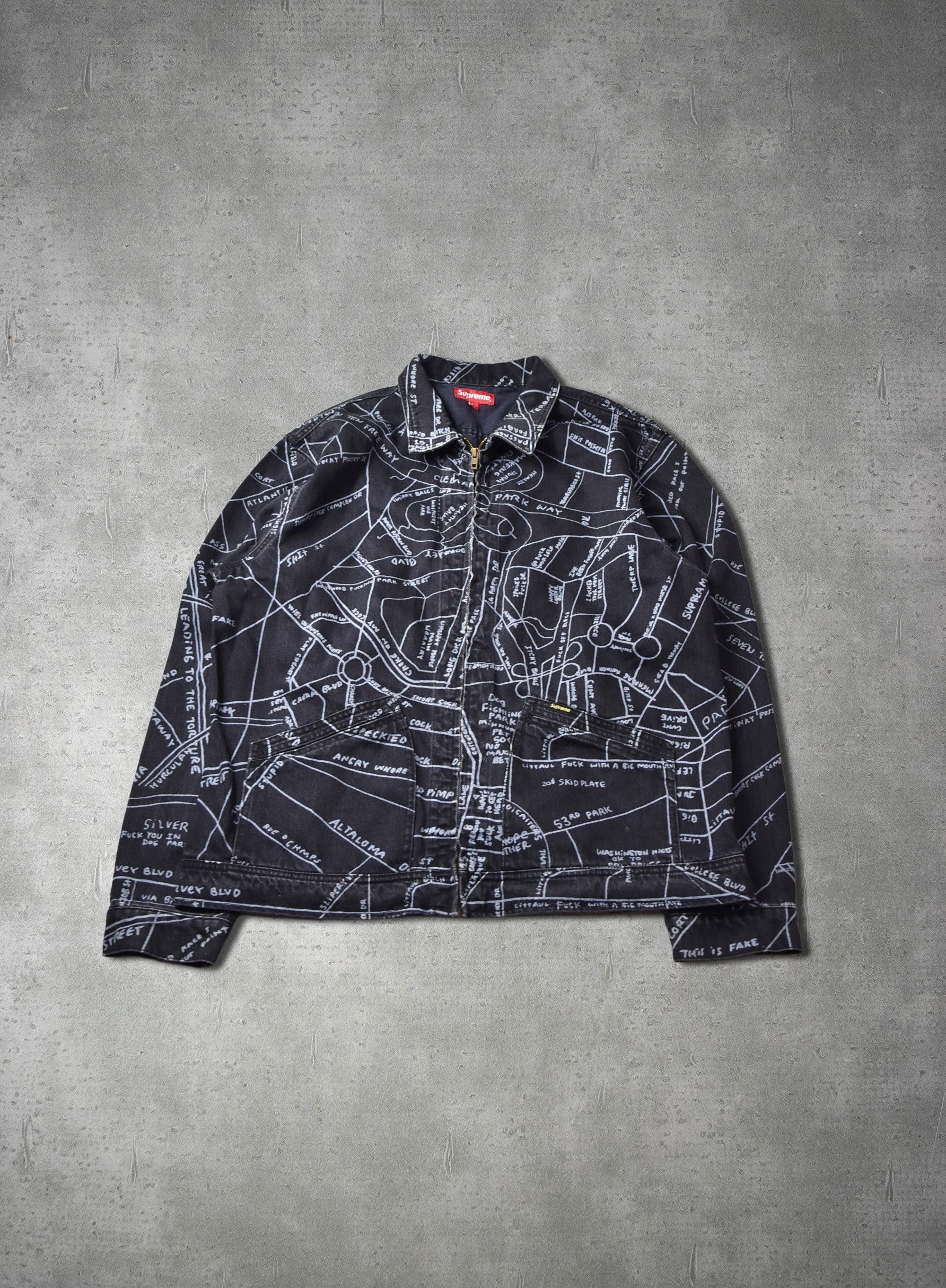 Hype × Supreme gonz map work jacket graffiti jacket 29185 - 863  