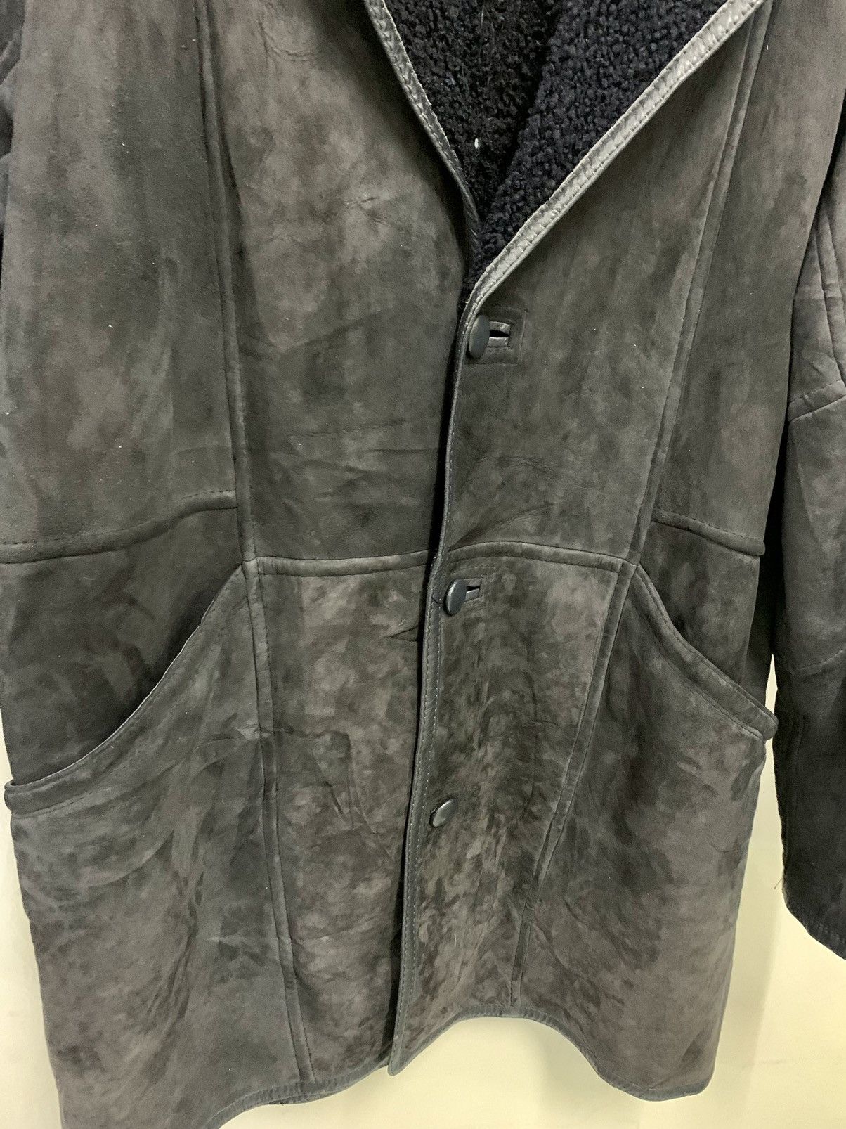 Genuine Leather Sheepskin Long Heavy Coat Size US L / EU 52-54 / 3 - 6 Thumbnail