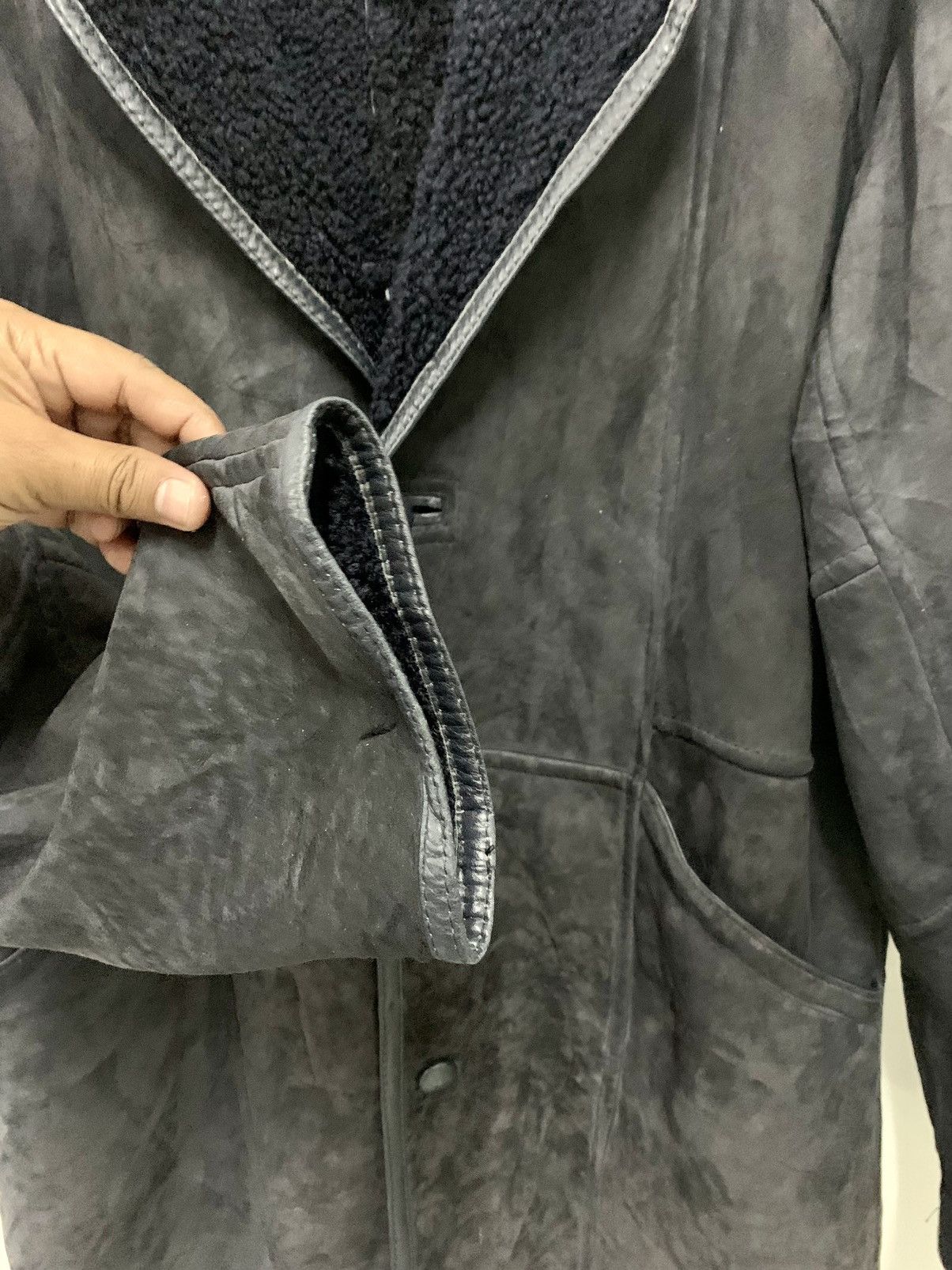 Genuine Leather Sheepskin Long Heavy Coat Size US L / EU 52-54 / 3 - 4 Thumbnail