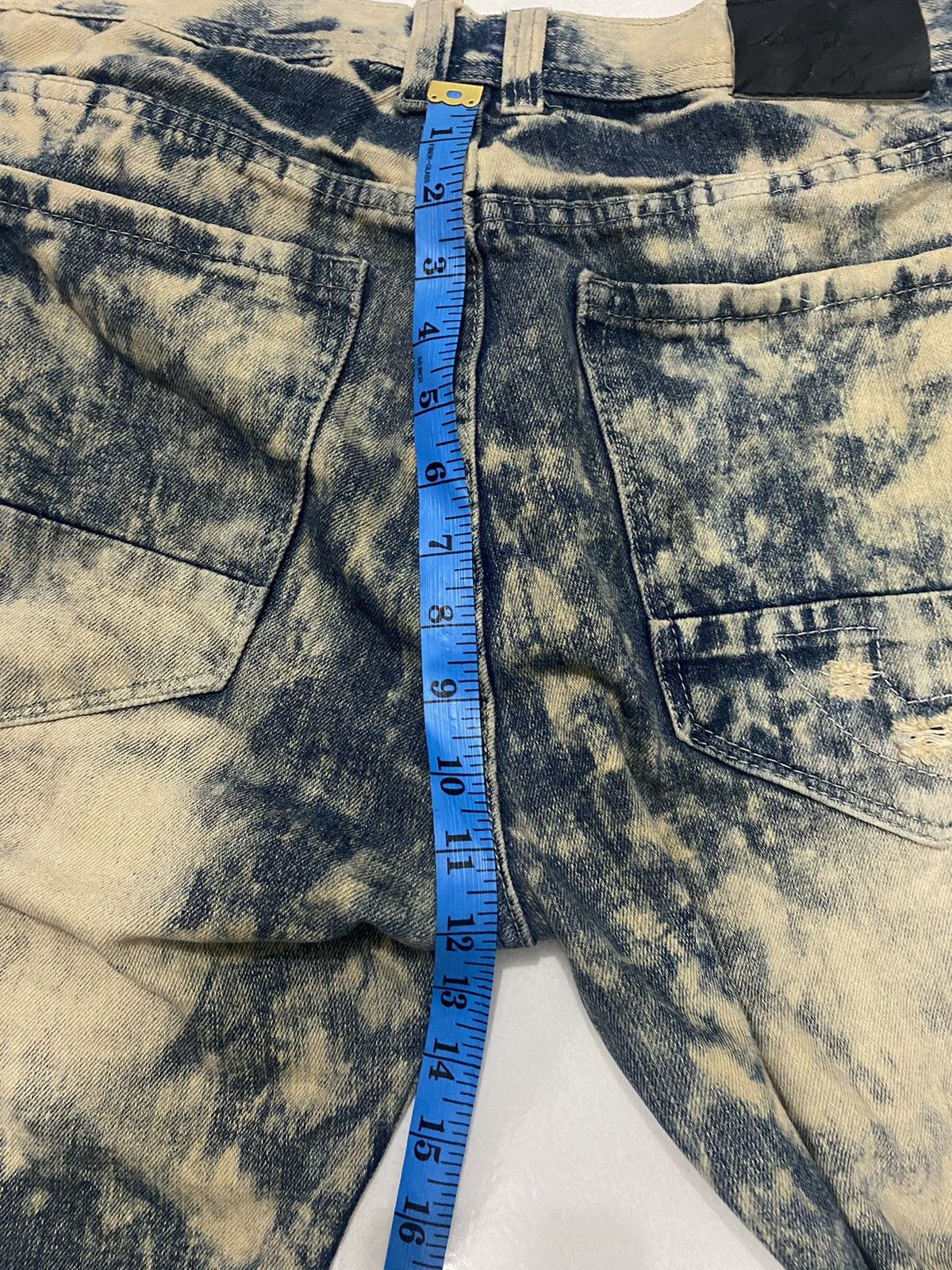 Vintage Distressed Road Narrow Acid Washed Denim Pants Size US 37 - 9 Thumbnail