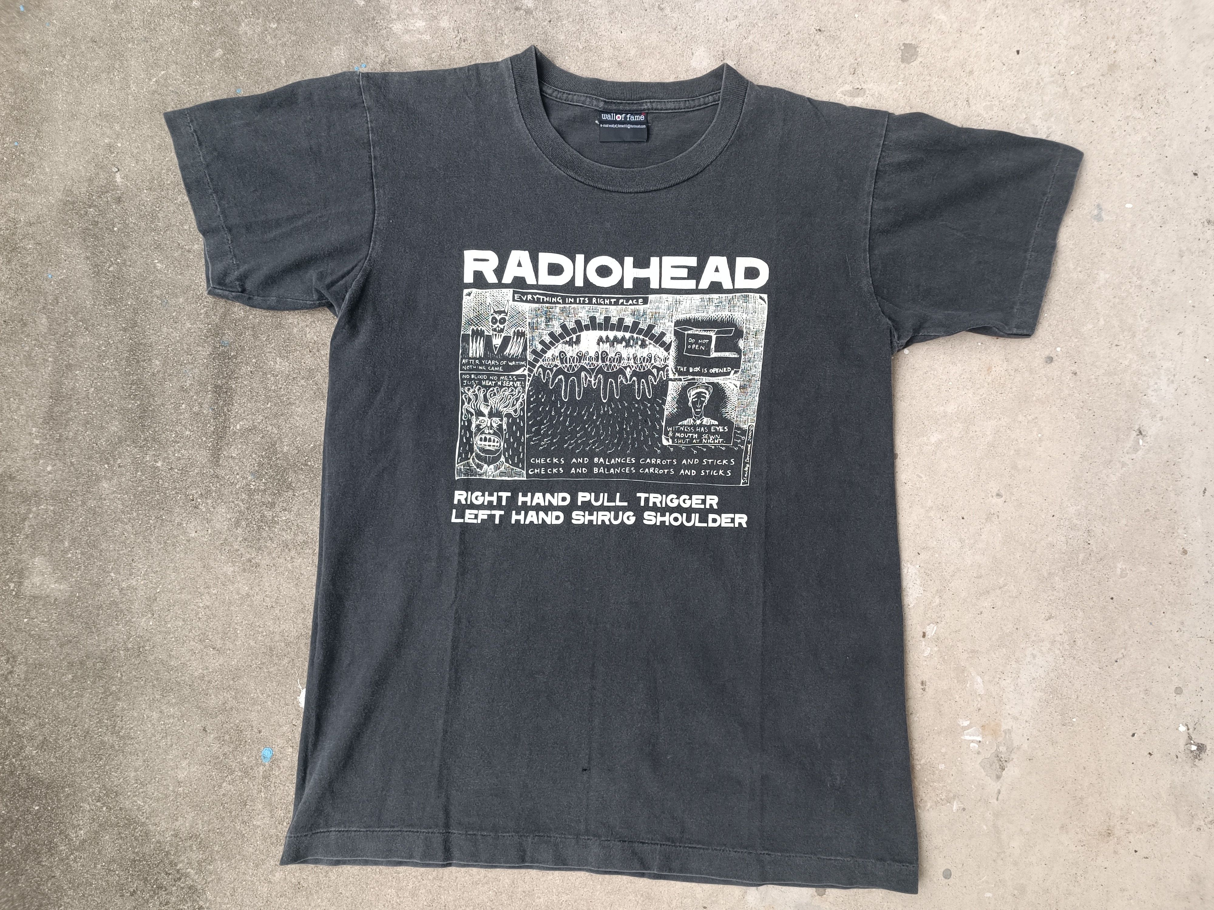 Pre-owned Band Tees X Rock T Shirt Vintage Bootleg T Shirt Band Radiohead In Black