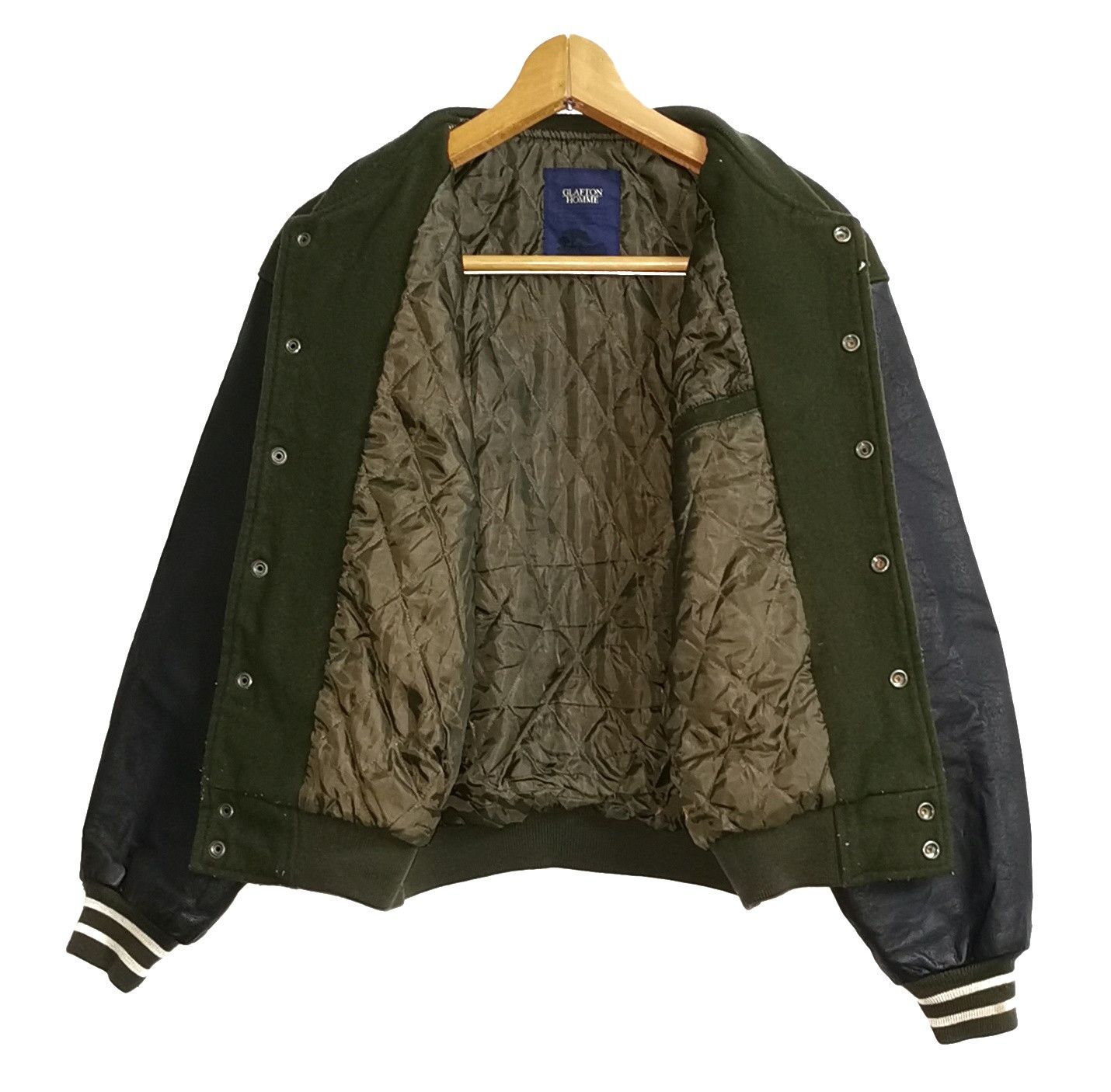 Japanese Brand Glafton Homme Leather Wool Varsity Jacket Size US M / EU 48-50 / 2 - 5 Thumbnail