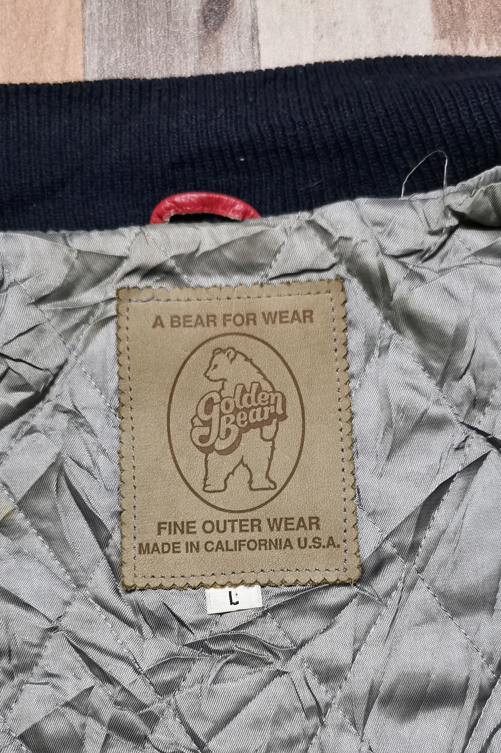 Golden Bear Golden Bear Big Logo Leather Wool Varsity Jacket Size US L / EU 52-54 / 3 - 9 Thumbnail