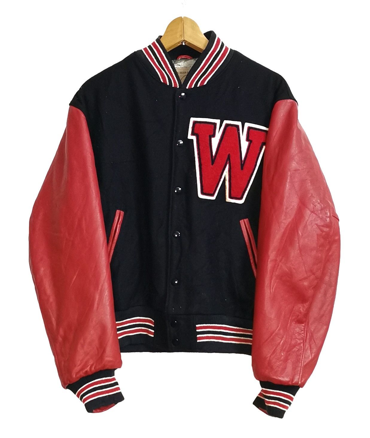 Golden Bear Golden Bear Big Logo Leather Wool Varsity Jacket Size US L / EU 52-54 / 3 - 2 Thumbnail