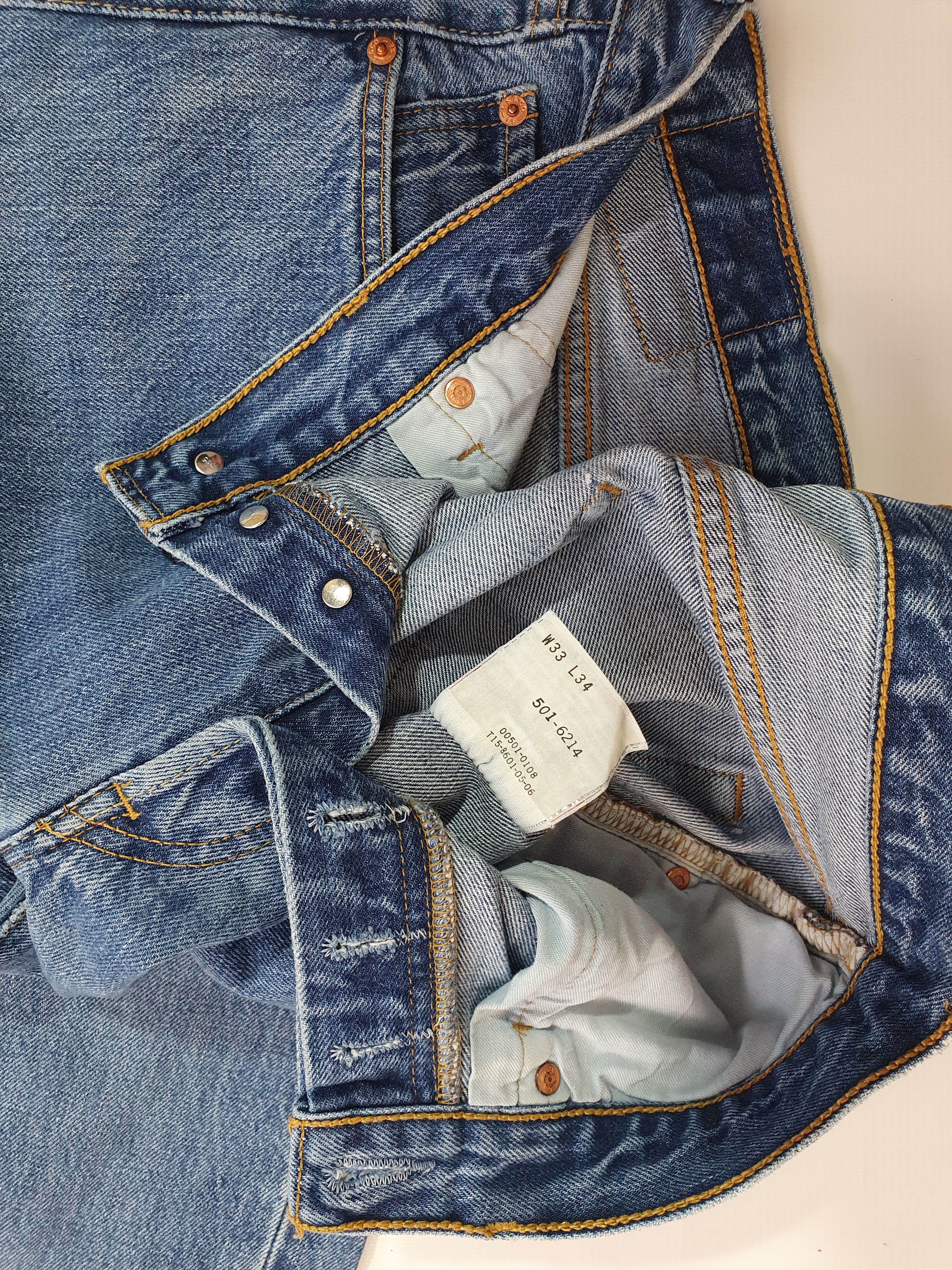 Levi's × Levi's Vintage Clothing × Vintage 90s Dirty LEVIS 501 Indigo Denim Jeans Size US 32 / EU 48 - 7 Thumbnail
