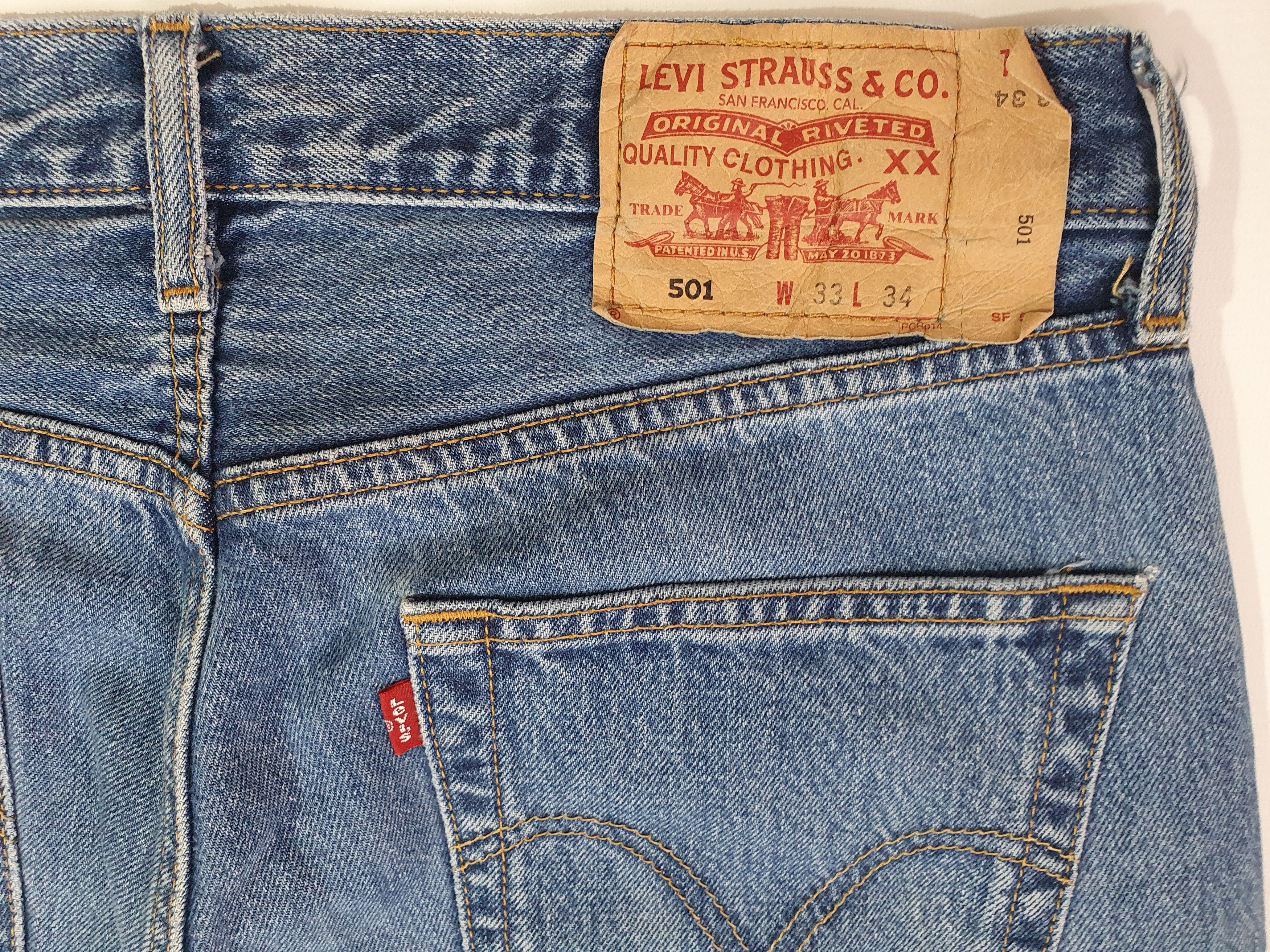 Levi's × Levi's Vintage Clothing × Vintage 90s Dirty LEVIS 501 Indigo Denim Jeans Size US 32 / EU 48 - 5 Thumbnail