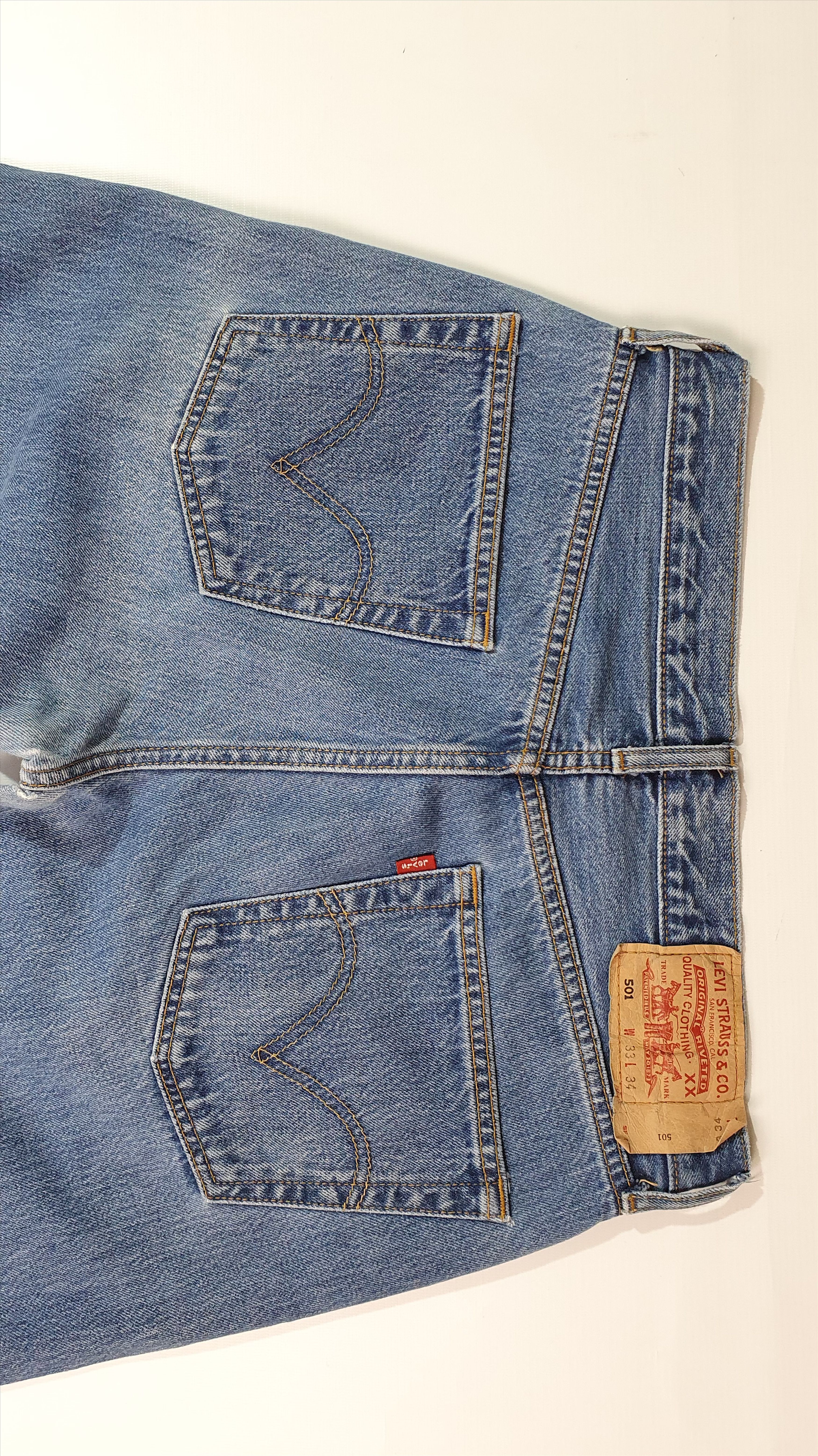 Levi's × Levi's Vintage Clothing × Vintage 90s Dirty LEVIS 501 Indigo Denim Jeans Size US 32 / EU 48 - 6 Thumbnail