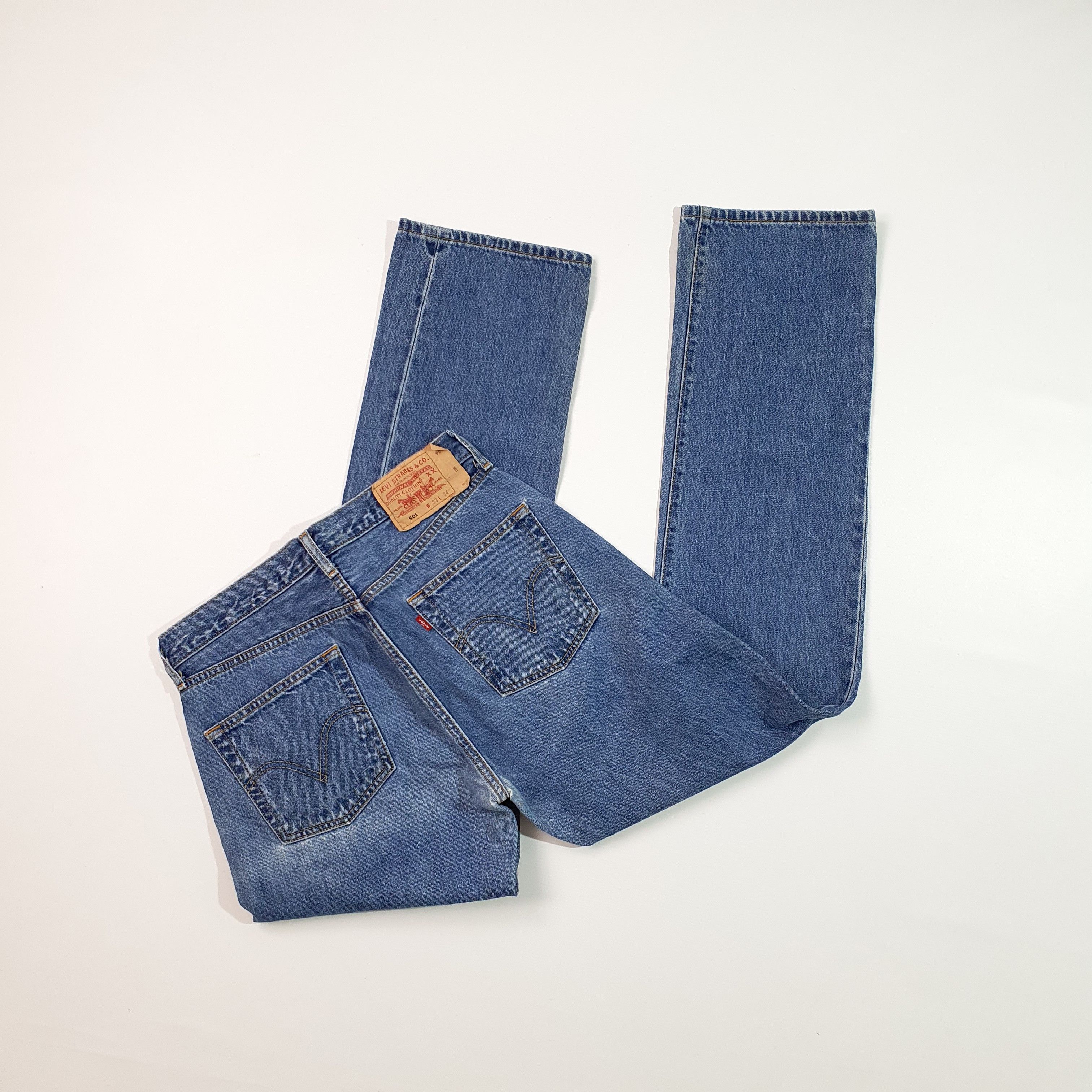 Levi's × Levi's Vintage Clothing × Vintage 90s Dirty LEVIS 501 Indigo Denim Jeans Size US 32 / EU 48 - 1 Thumbnail