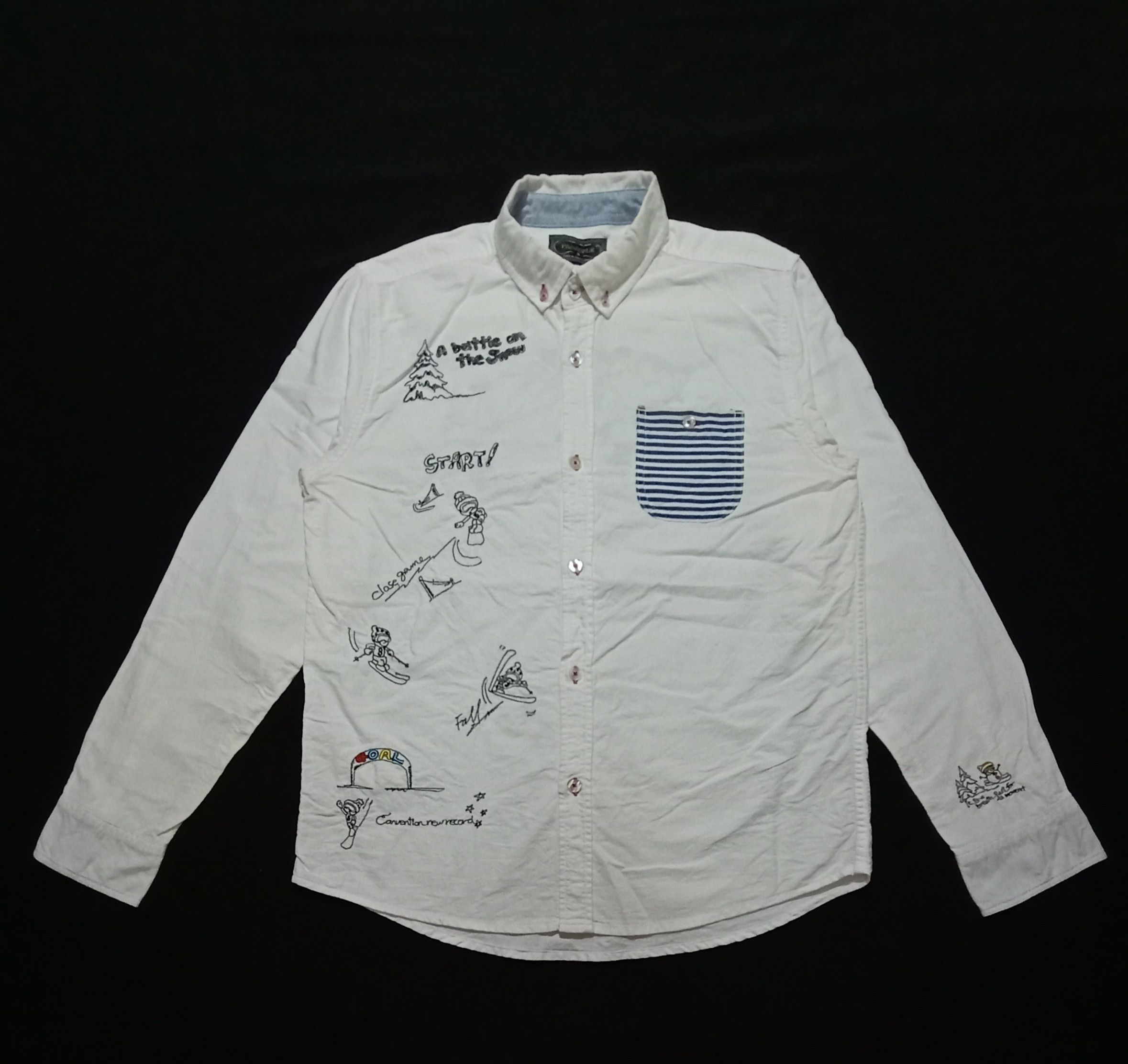 Japanese Brand Panaspur Shirt Skiing Embroidery Logo Size US M / EU 48-50 / 2 - 1 Thumbnail