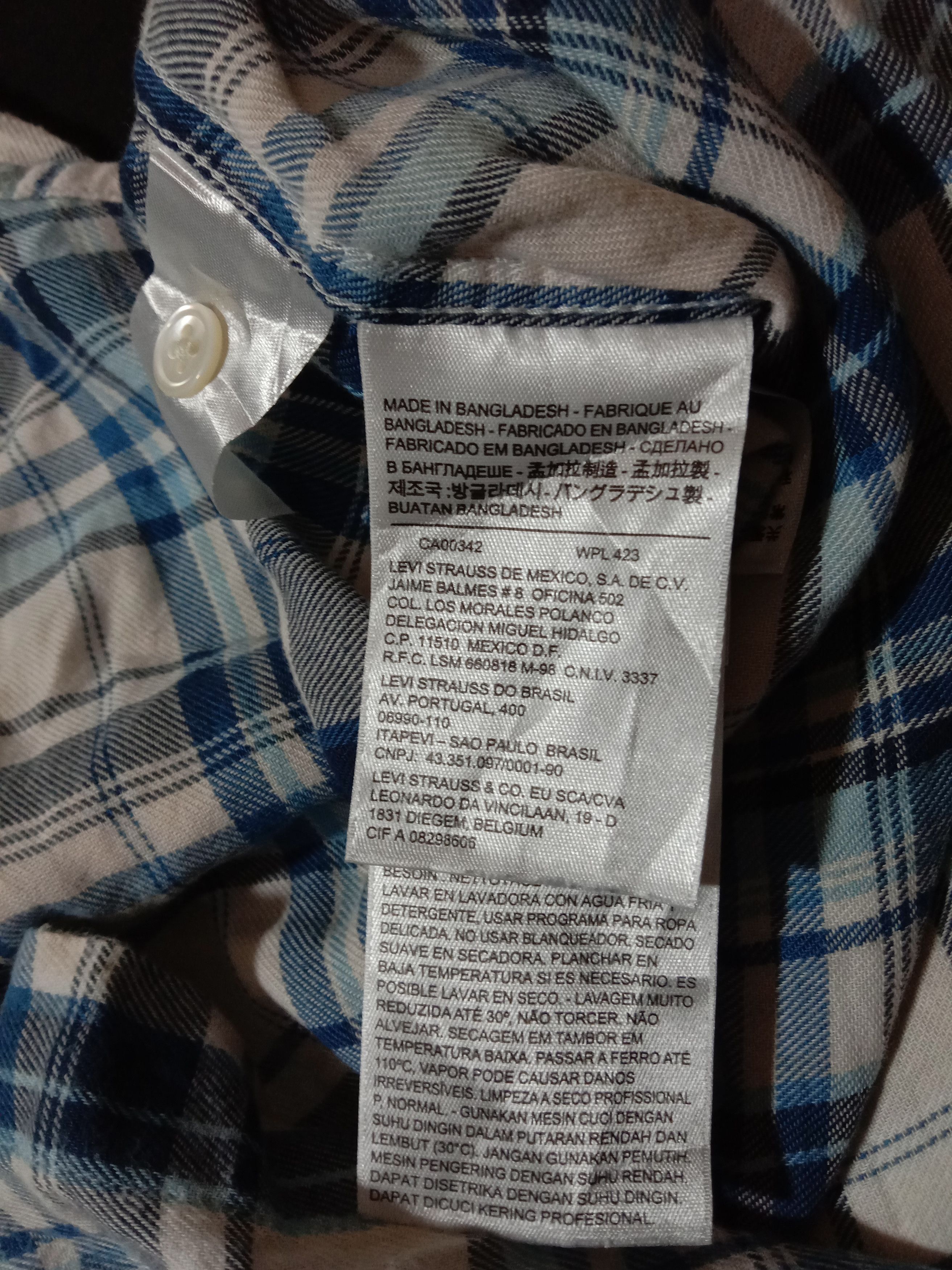 Designer Levi's San Francisco Check Plaid Design Blue Color Size US S / EU 44-46 / 1 - 6 Thumbnail