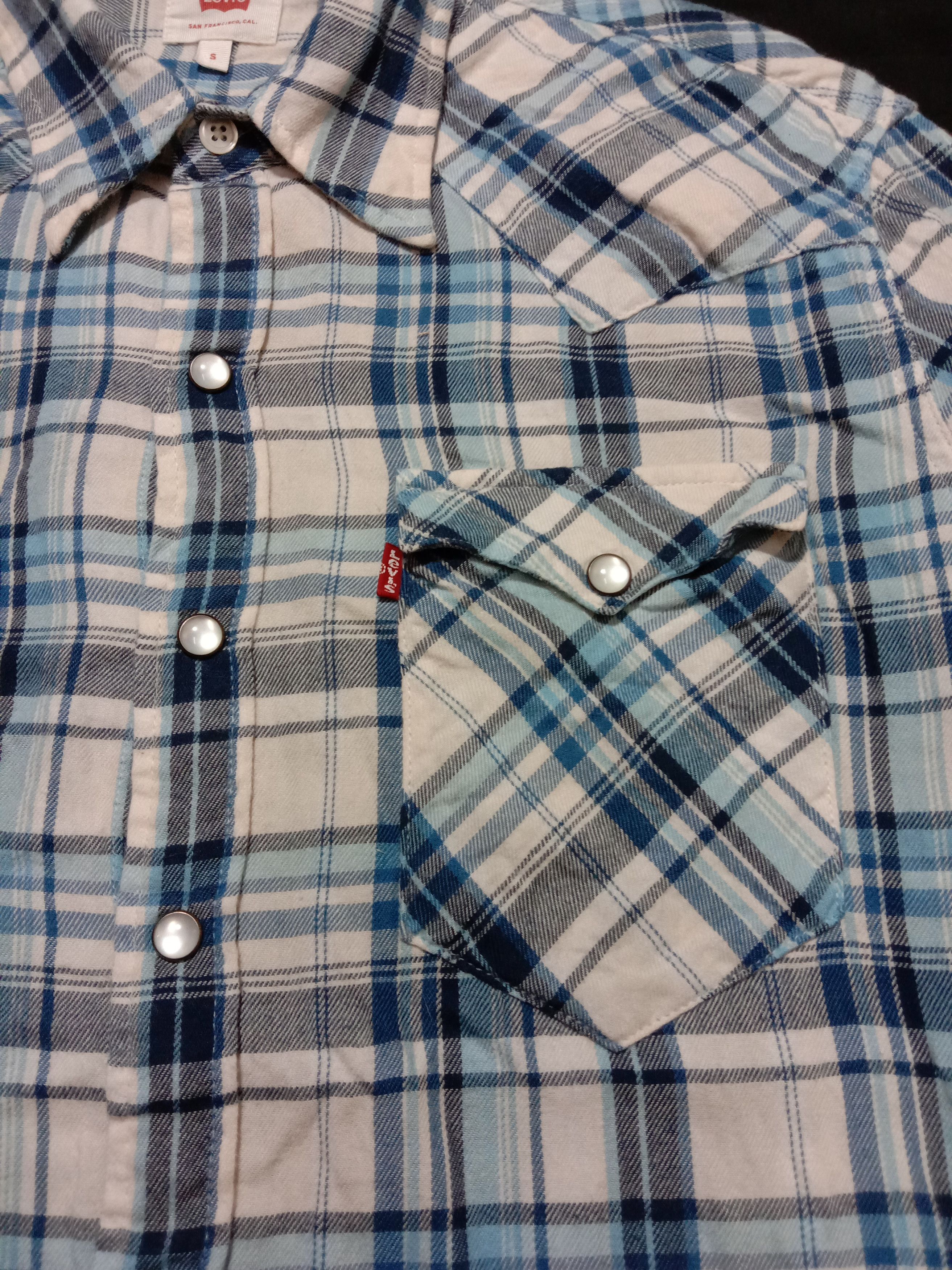 Designer Levi's San Francisco Check Plaid Design Blue Color Size US S / EU 44-46 / 1 - 5 Thumbnail