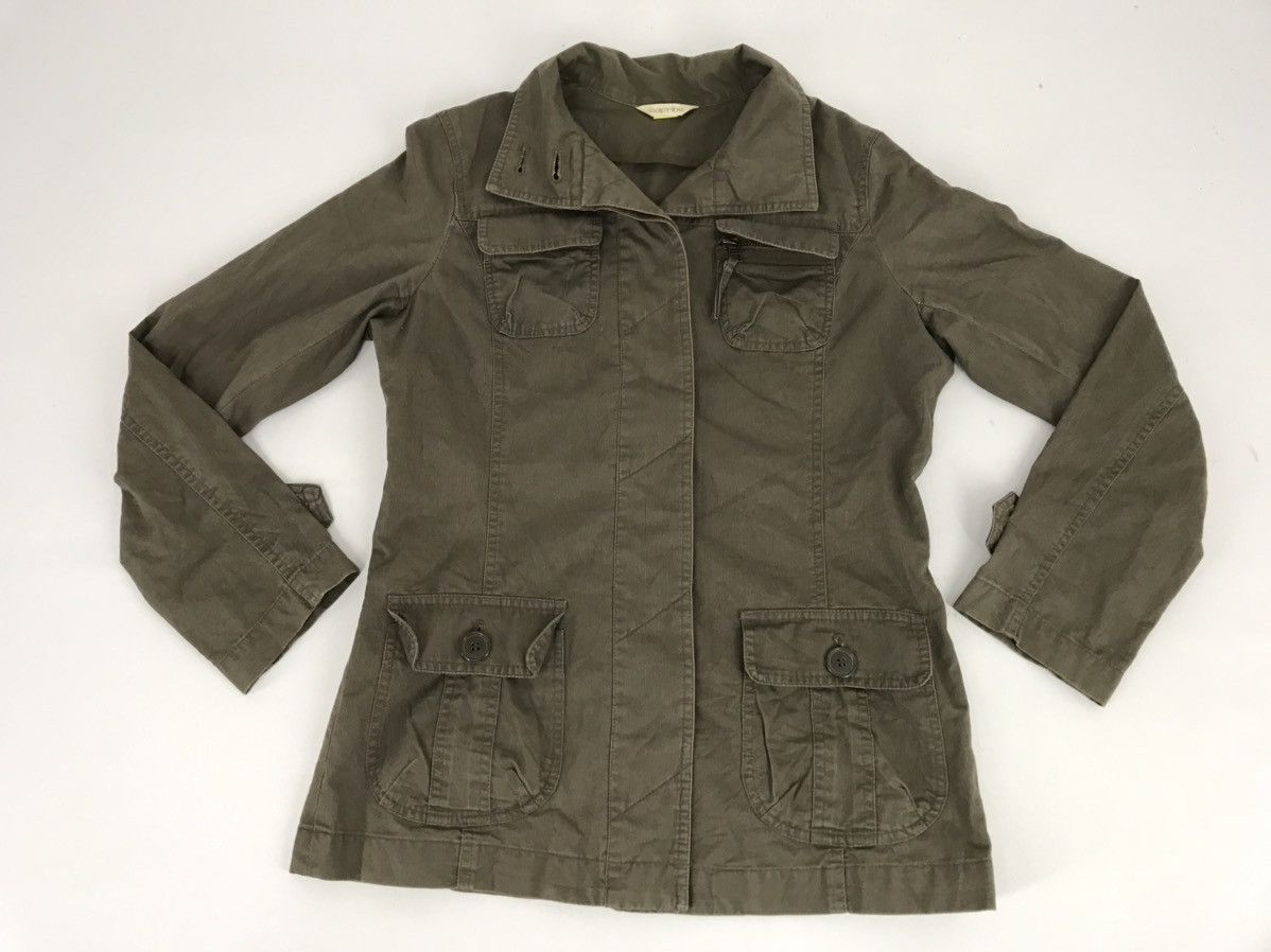 image of Vintage Caprine Light Jacket Style Button Style Many Pockets in Dark Green, Women's (Size Small)