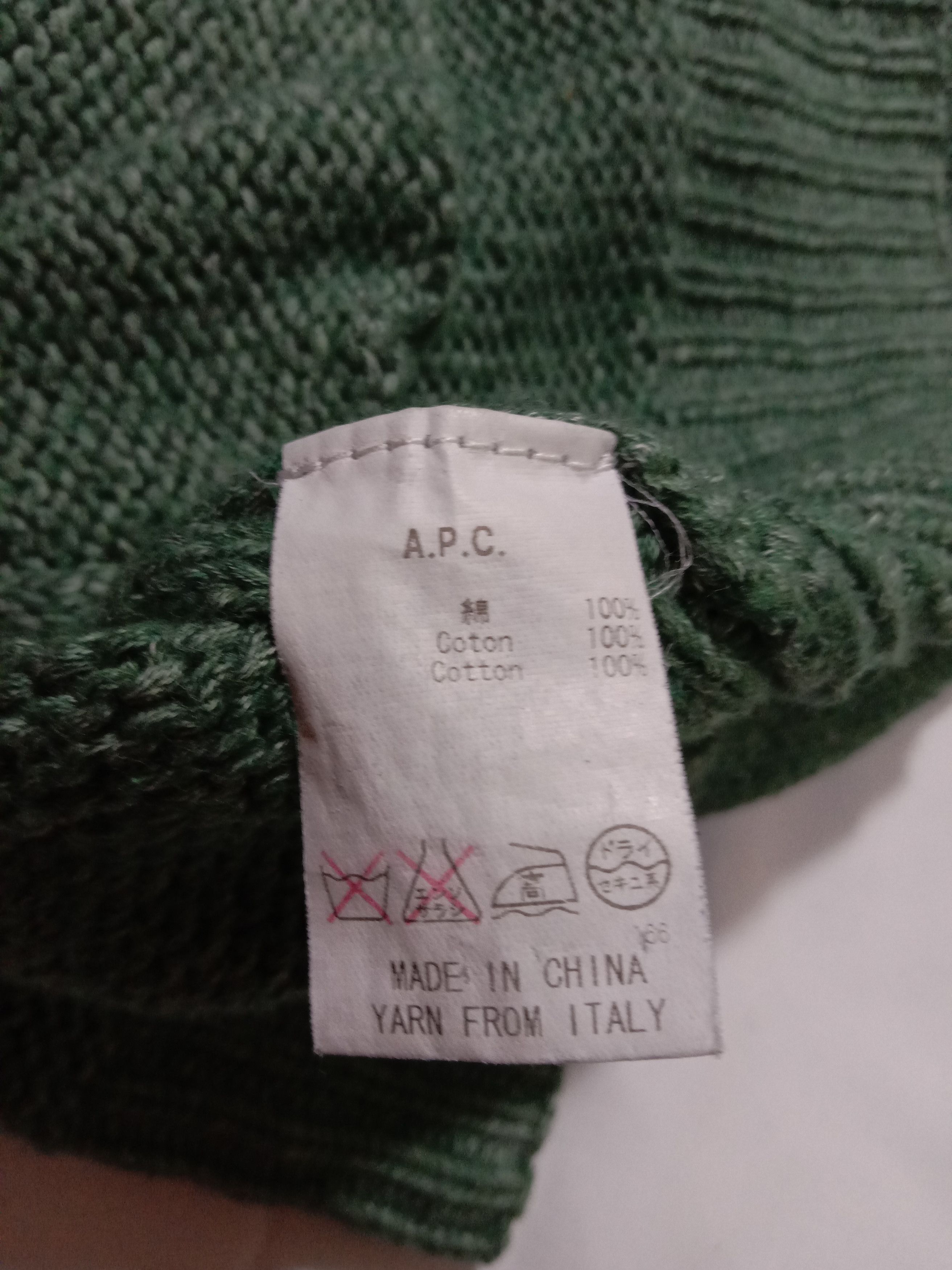 A.P.C. A.P.C Japan Rue Madame Paris Green Knitwear Cardigan Jacket Size M / US 6-8 / IT 42-44 - 5 Thumbnail