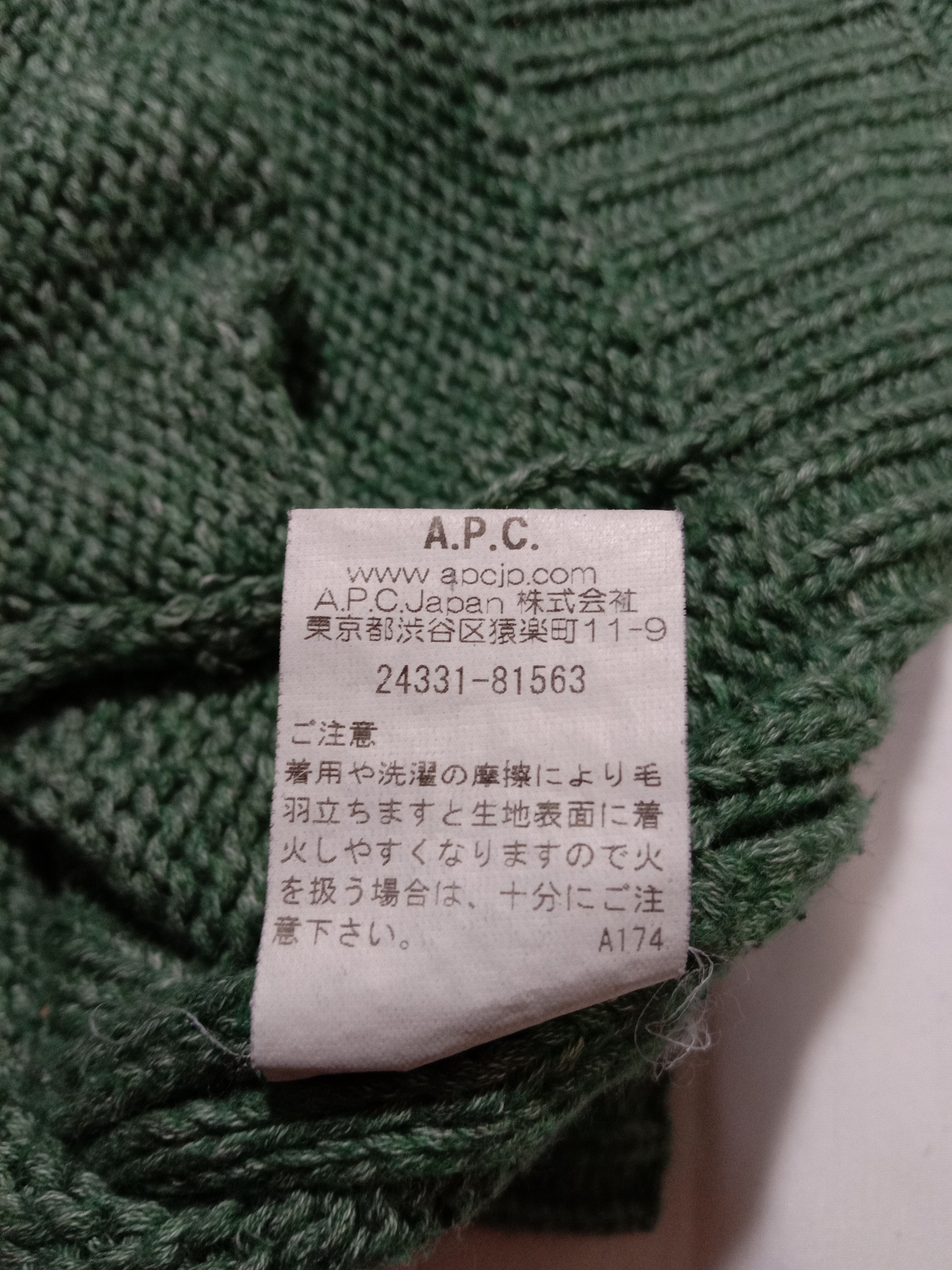 A.P.C. A.P.C Japan Rue Madame Paris Green Knitwear Cardigan Jacket Size M / US 6-8 / IT 42-44 - 4 Thumbnail