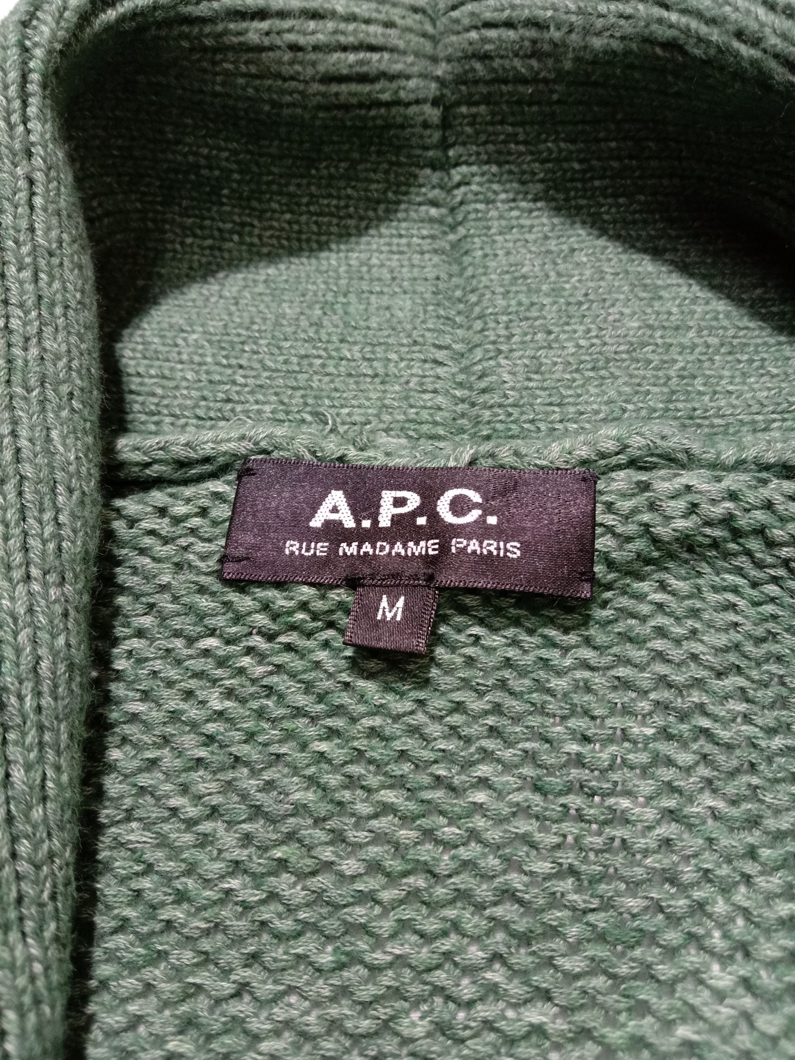 A.P.C. A.P.C Japan Rue Madame Paris Green Knitwear Cardigan Jacket Size M / US 6-8 / IT 42-44 - 3 Thumbnail