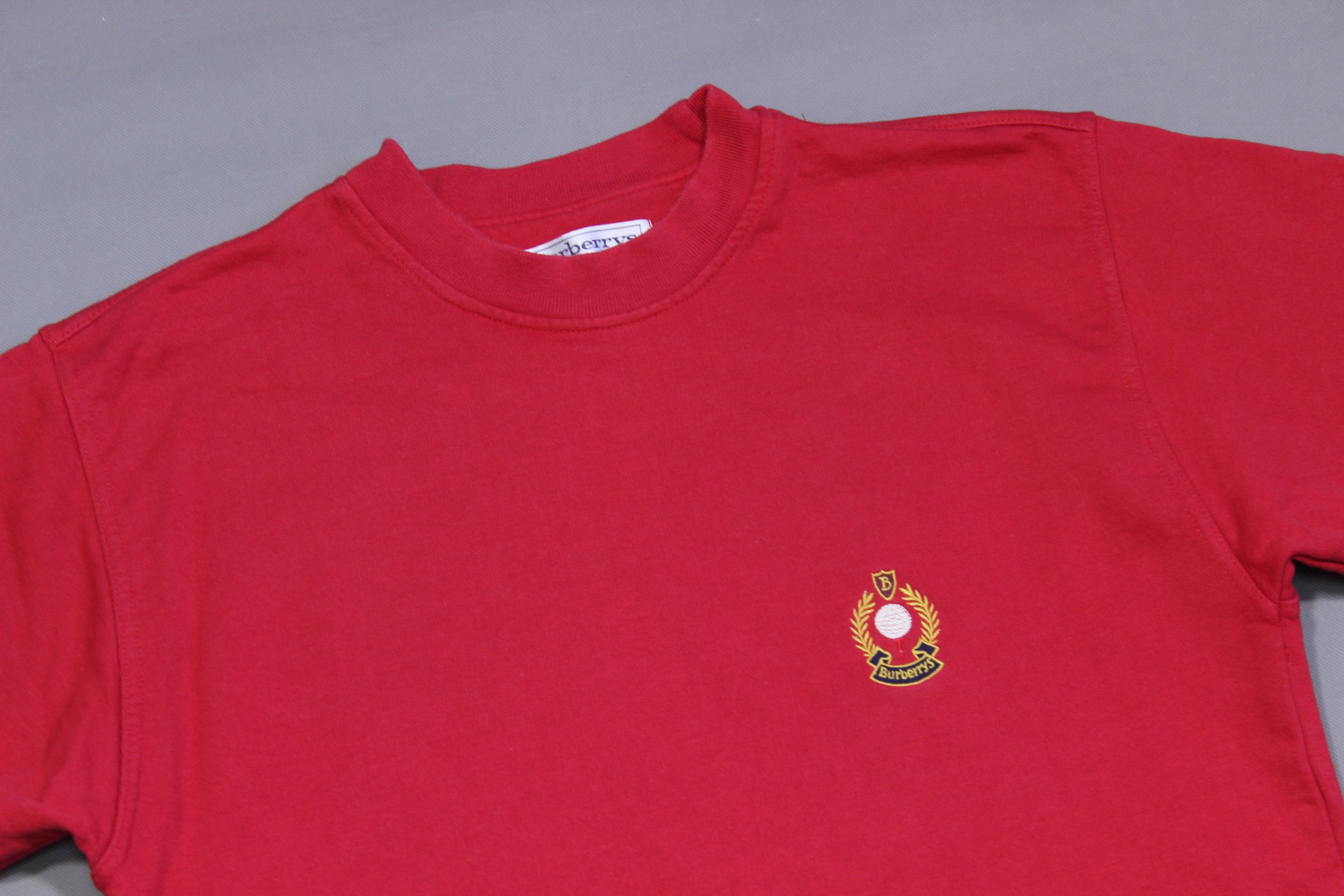 Burberry 90S Burberry's Embroidered Logo Acid Red Vintage Sweatshirt Size US M / EU 48-50 / 2 - 3 Thumbnail