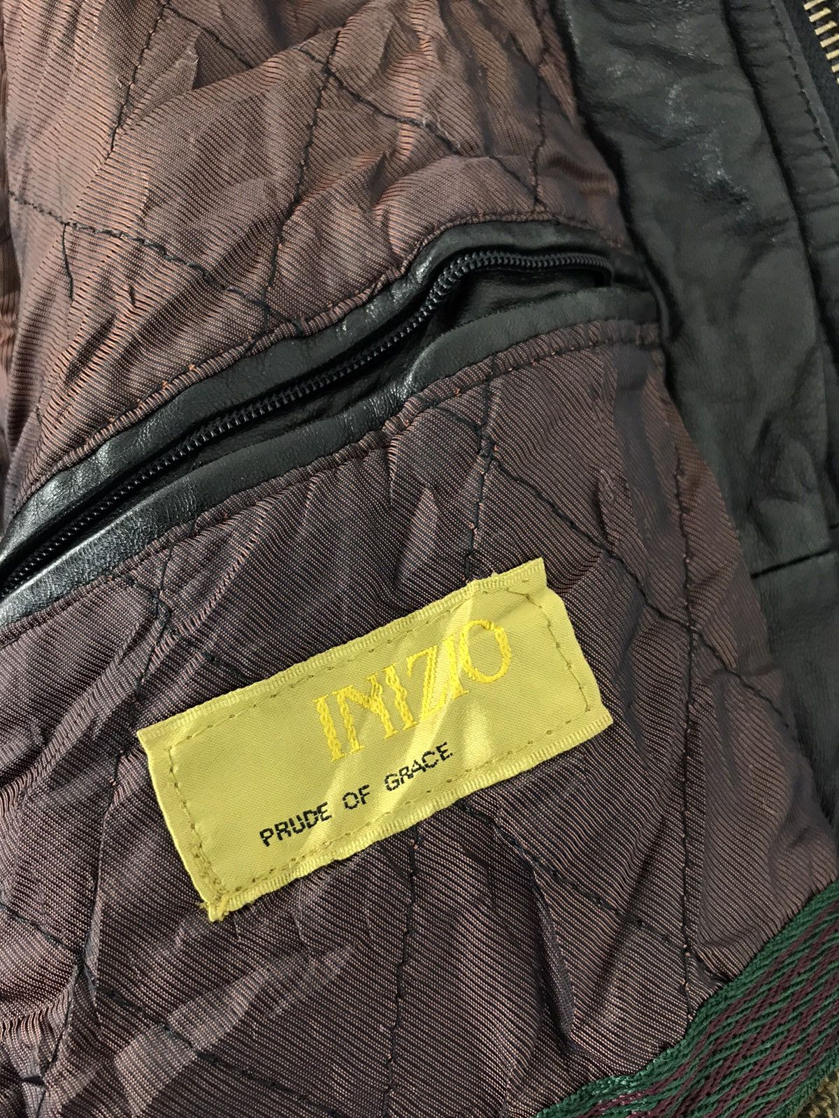 Vintage Inizio Leather Jacket Quilted Woven Inner Motorcycle Biker Size US M / EU 48-50 / 2 - 8 Thumbnail