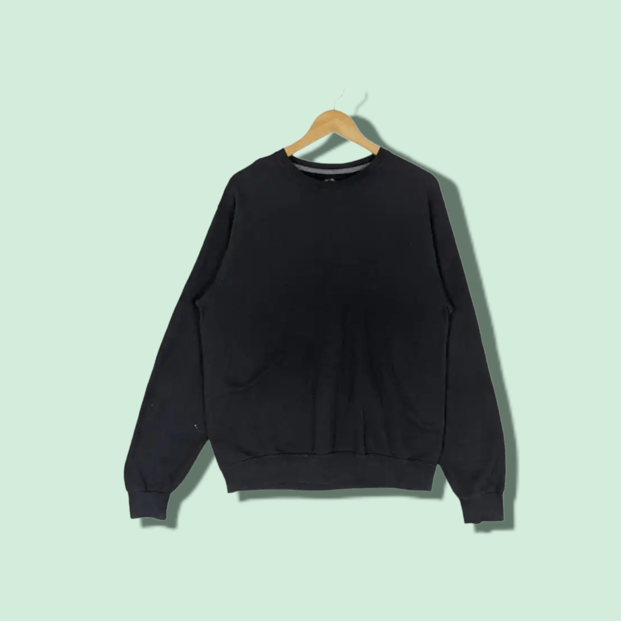 American Apparel × Fruit Of The Loom FRUIT OF THE LOOM Black Plain Crewneck Jumper Sweatshirt Size US M / EU 48-50 / 2 - 1 Thumbnail