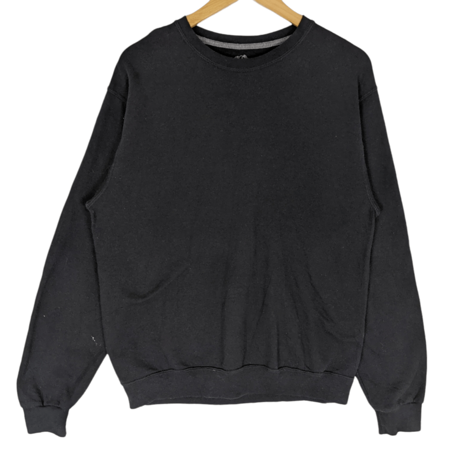 American Apparel × Fruit Of The Loom FRUIT OF THE LOOM Black Plain Crewneck Jumper Sweatshirt Size US M / EU 48-50 / 2 - 2 Thumbnail