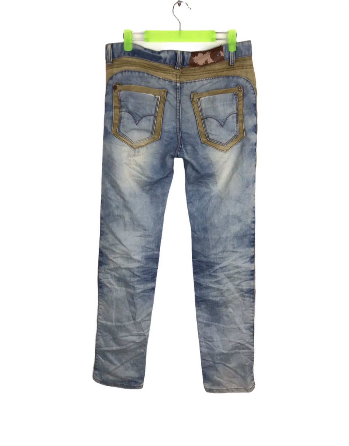 Japanese Brand Vintage Distressed Two Tone Custom Patchwork Acid Wash Size US 31 - 1 Thumbnail