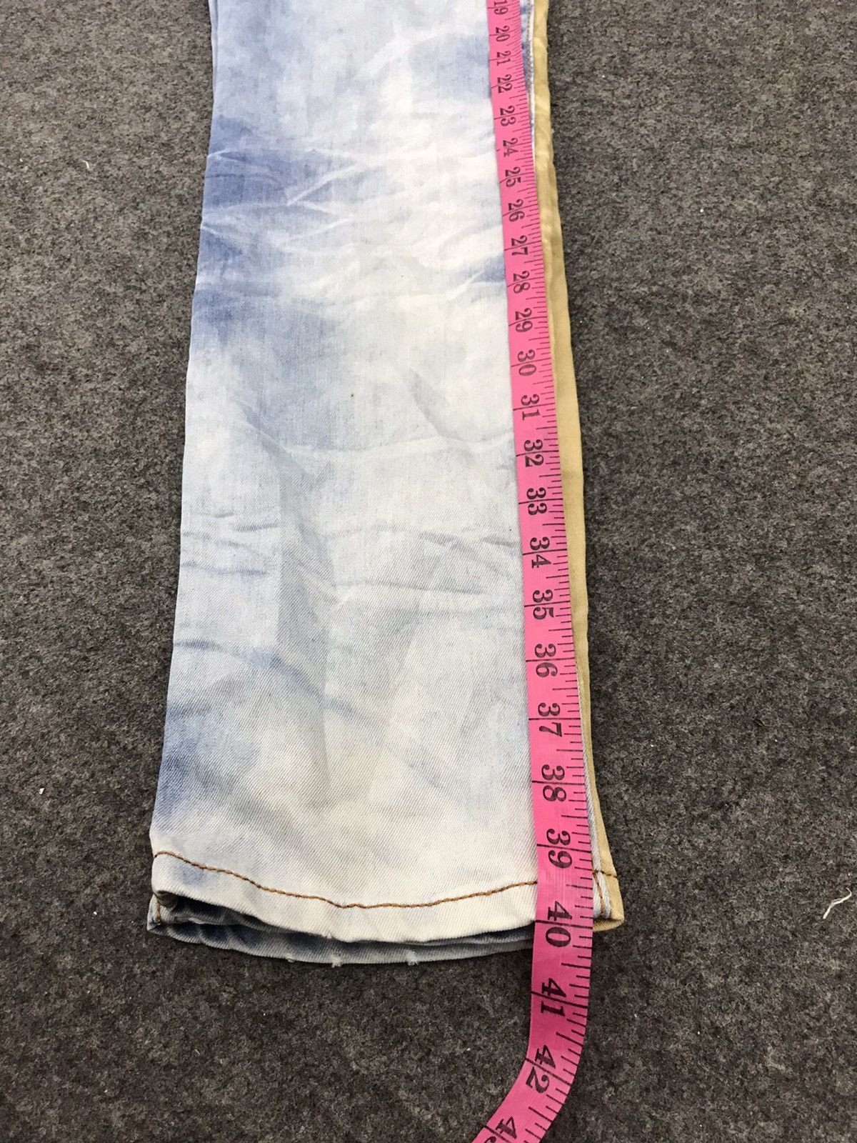 Japanese Brand Vintage Distressed Two Tone Custom Patchwork Acid Wash Size US 31 - 4 Thumbnail