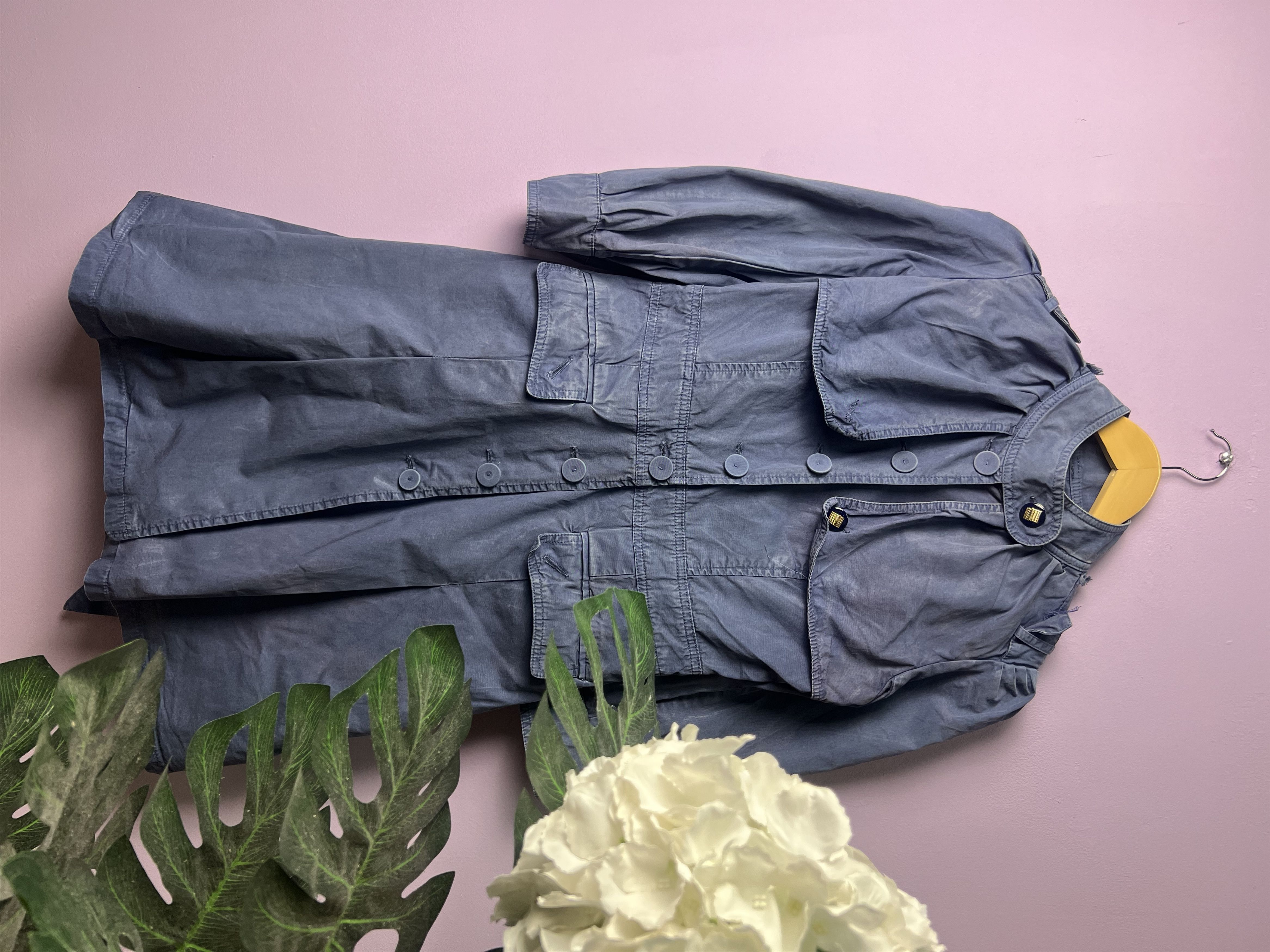 image of Vintage Fendi Long Jackets in Blue, Women's (Size Small)