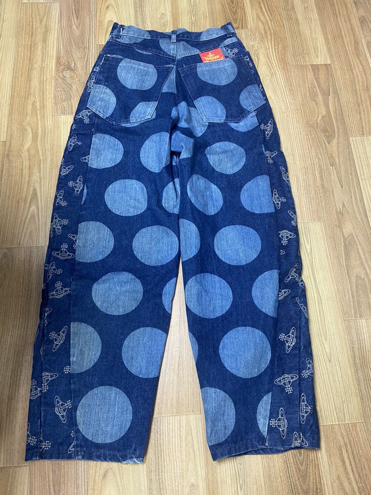 Vivienne Westwood S vivienne Westwood VINTAGE Orb Polkadot Denim Pants 80s 90s Size US 26 / EU 42 - 2 Thumbnail