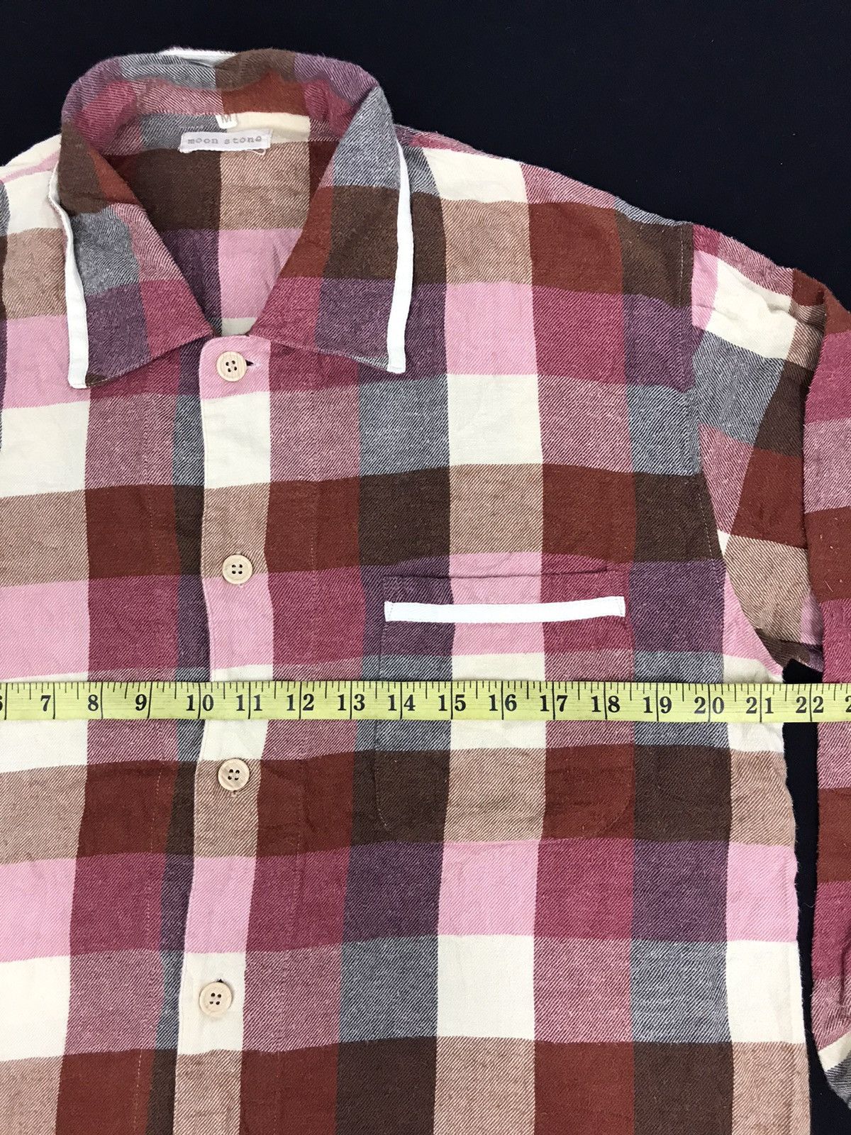 Flannel Vintage Moon Stone Plaid Checked Wear Classic Patchwork Size US M / EU 48-50 / 2 - 5 Thumbnail