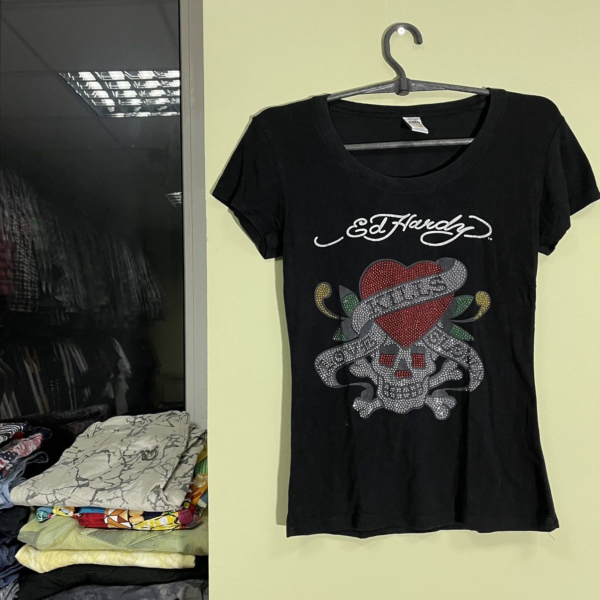 Vintage Vintage Y2K Ed Hardy Faded Graphic Tee Skate Punk Cropped M Size M / US 6-8 / IT 42-44 - 2 Thumbnail