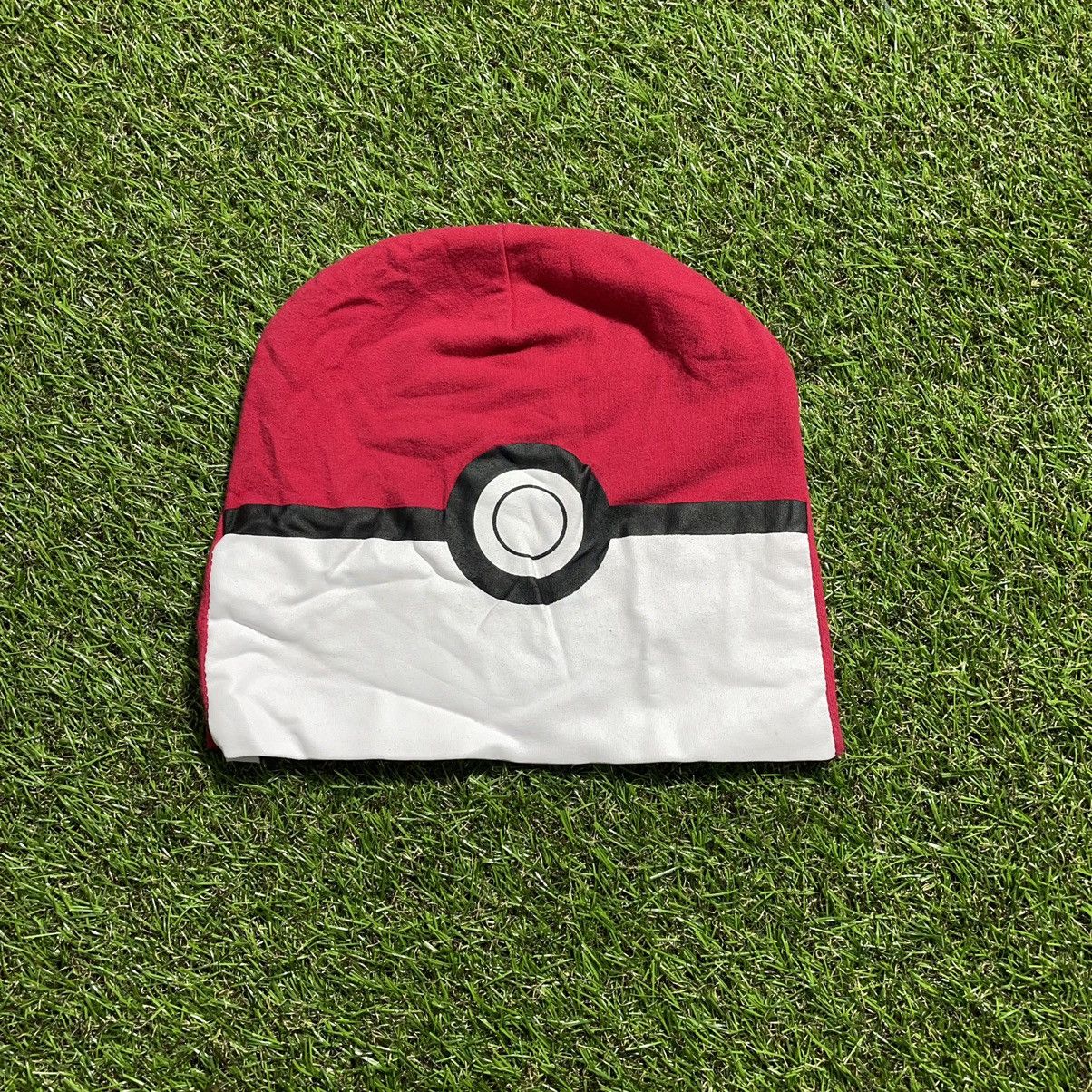 Vintage Vintage 90s Pokemon Beanie Streetwear Red White Oversized OS Size ONE SIZE - 1 Thumbnail
