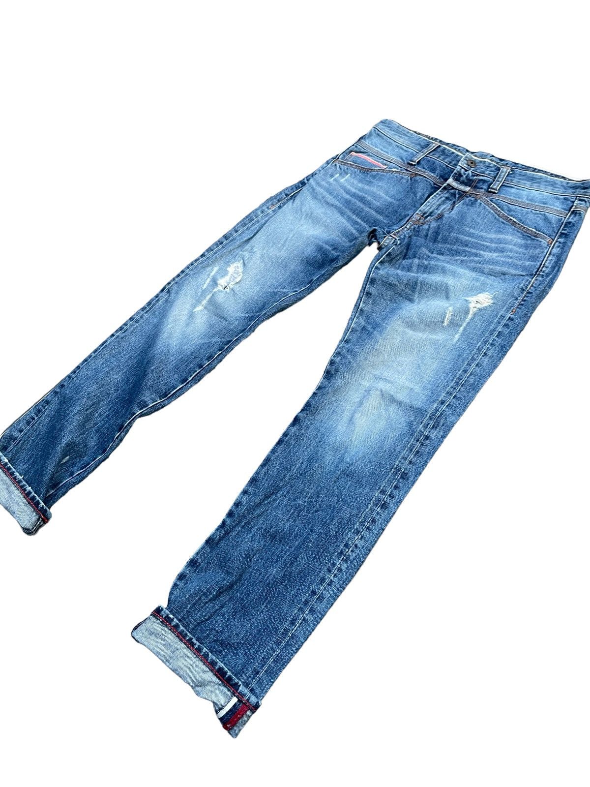 Designer × Marithe + Francois Girbaud Vintage Marithe Francois Girbaud Selvedge Distresed Denim Size US 31 - 3 Thumbnail