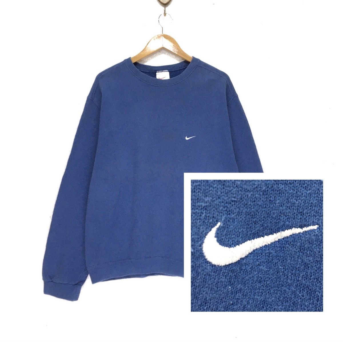 Nike Vintage 90s Nike Small Swoosh Sweatshirt Made In Usa Size US M / EU 48-50 / 2 - 1 Thumbnail