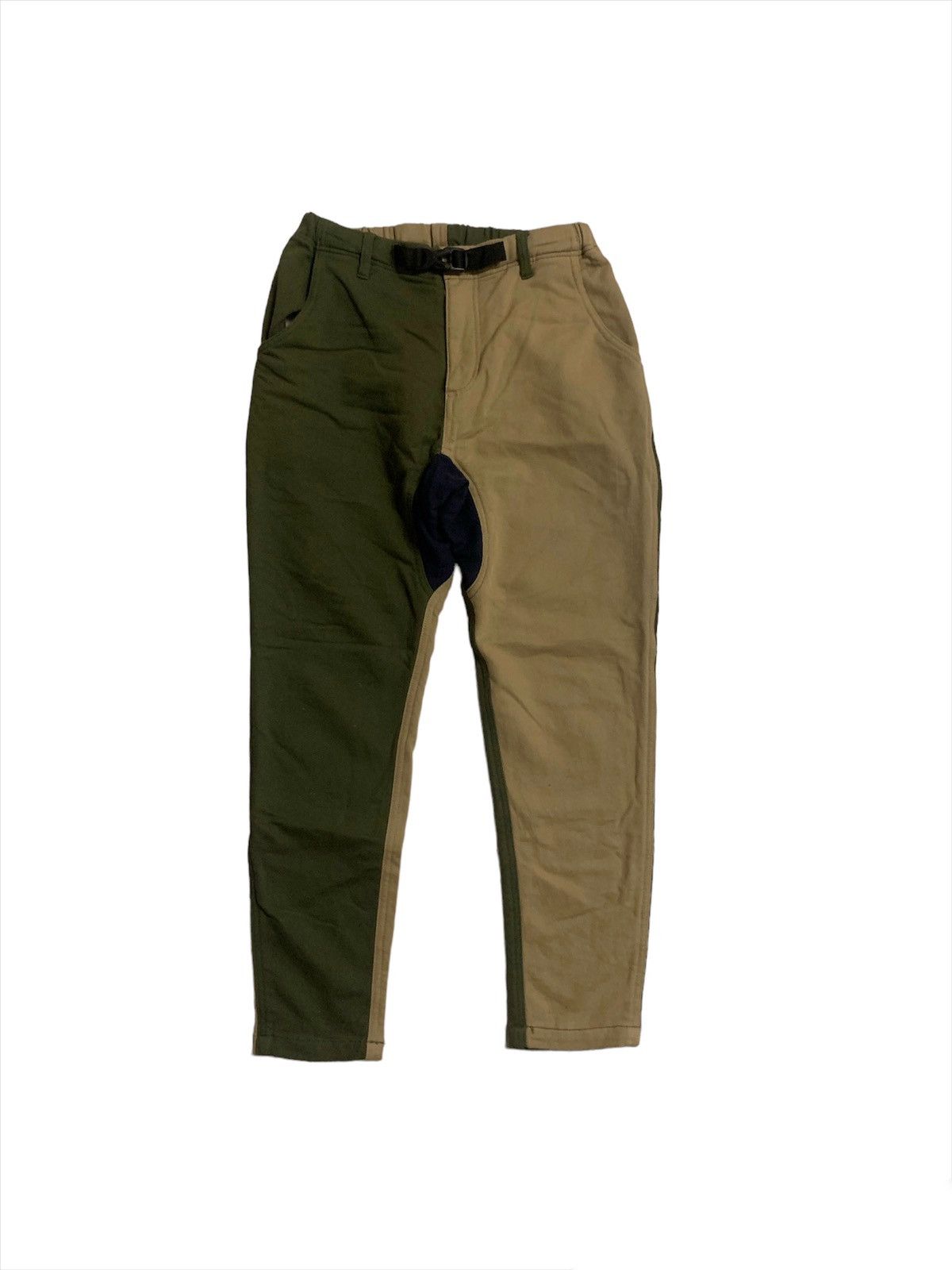 image of Very Vintage Patchwork Power To The People Mega Sweatpants in Dark Green Brown, Men's (Size 27)