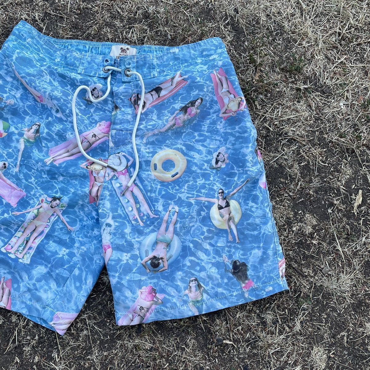 Vintage Vintage 90s Y2K All Over Print Swim Shorts Rave Streetwear 3 Size US 32 / EU 48 - 2 Thumbnail