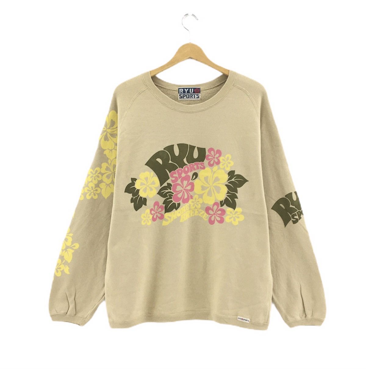 Japanese Brand Ryu Sports Flowers Crewneck Sweatshirt Big Logo Size US L / EU 52-54 / 3 - 1 Thumbnail