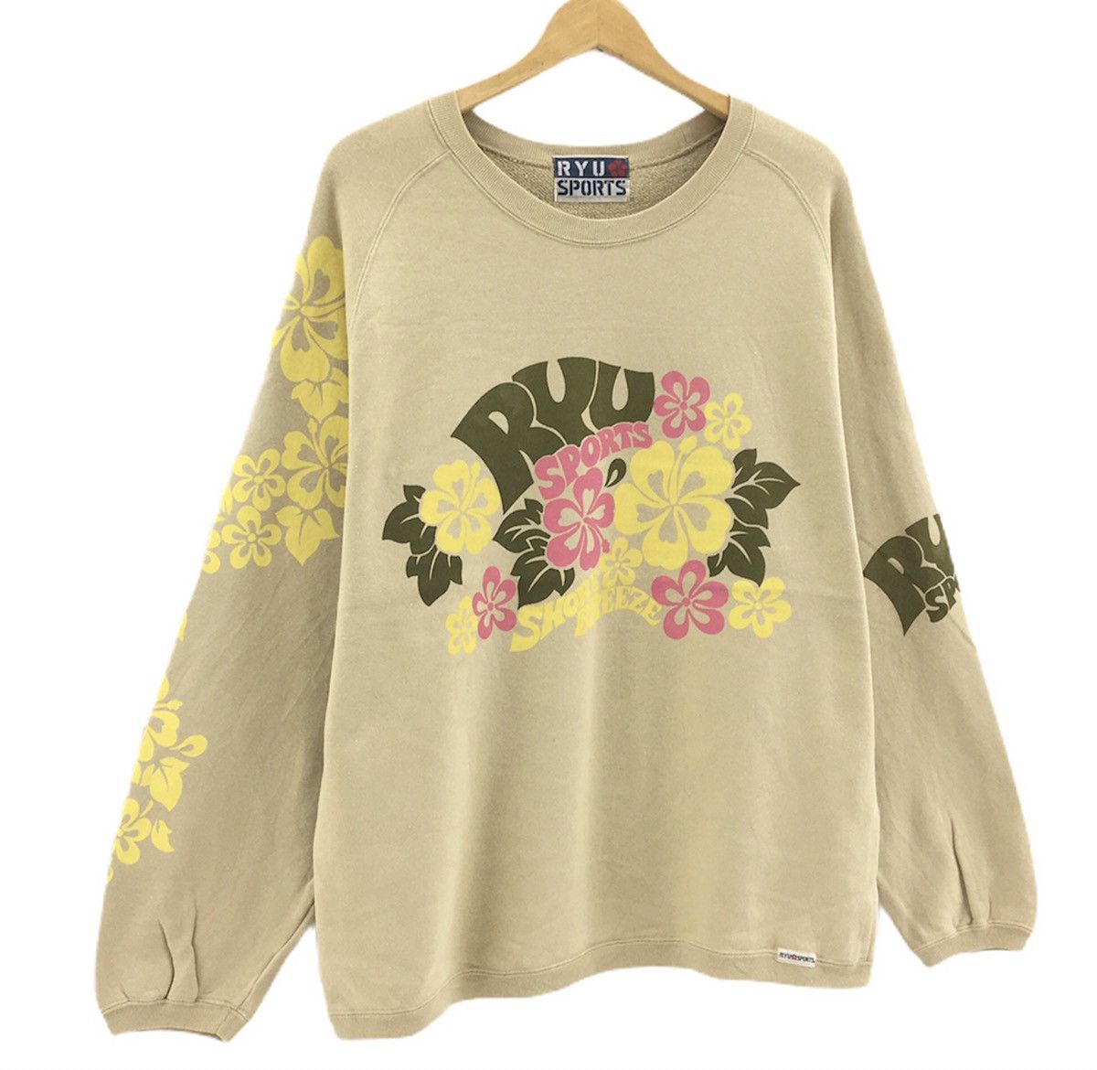 Japanese Brand Ryu Sports Flowers Crewneck Sweatshirt Big Logo Size US L / EU 52-54 / 3 - 4 Thumbnail